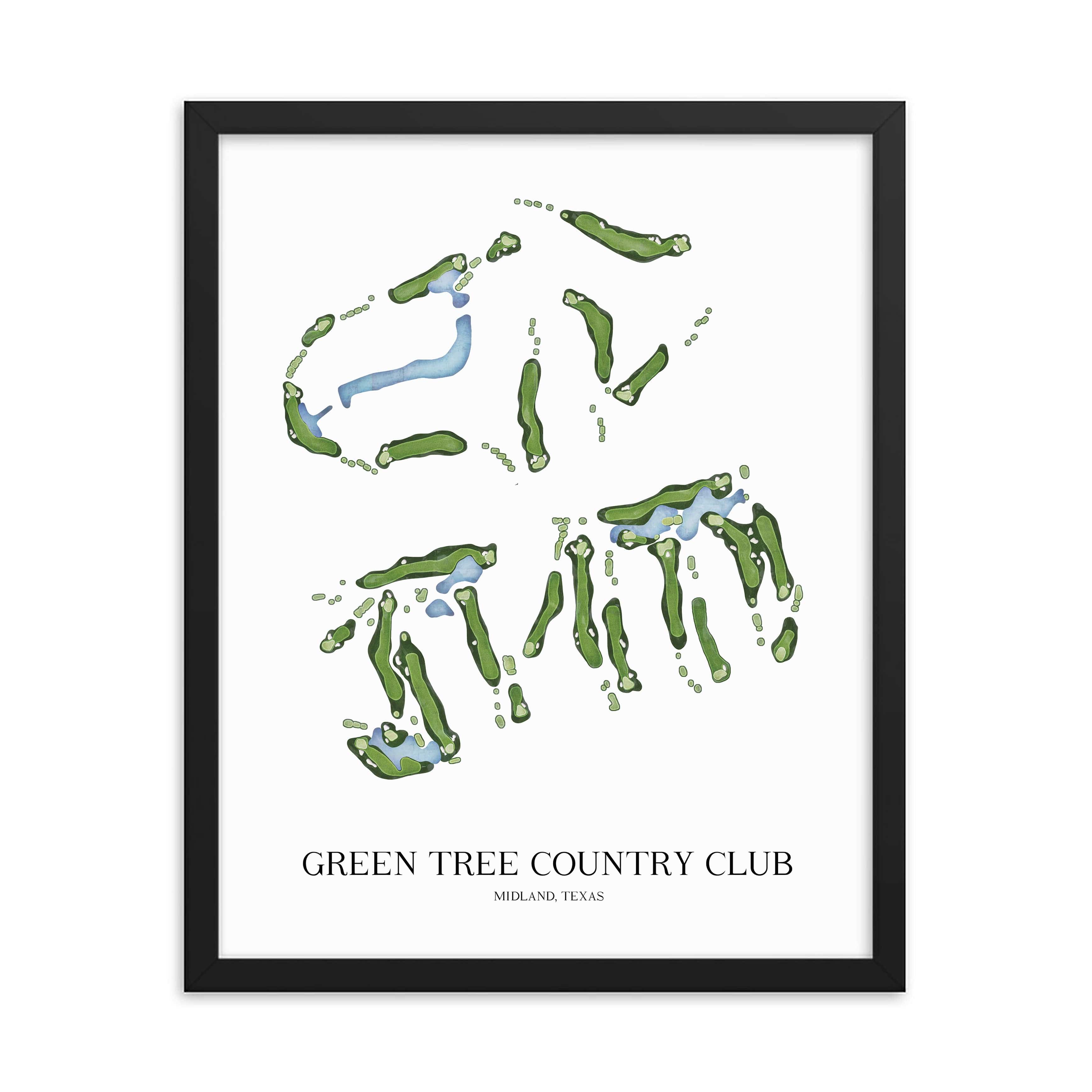 The 19th Hole Golf Shop - Golf Course Prints -  Green Tree Country Club Golf Course Map Golf Map