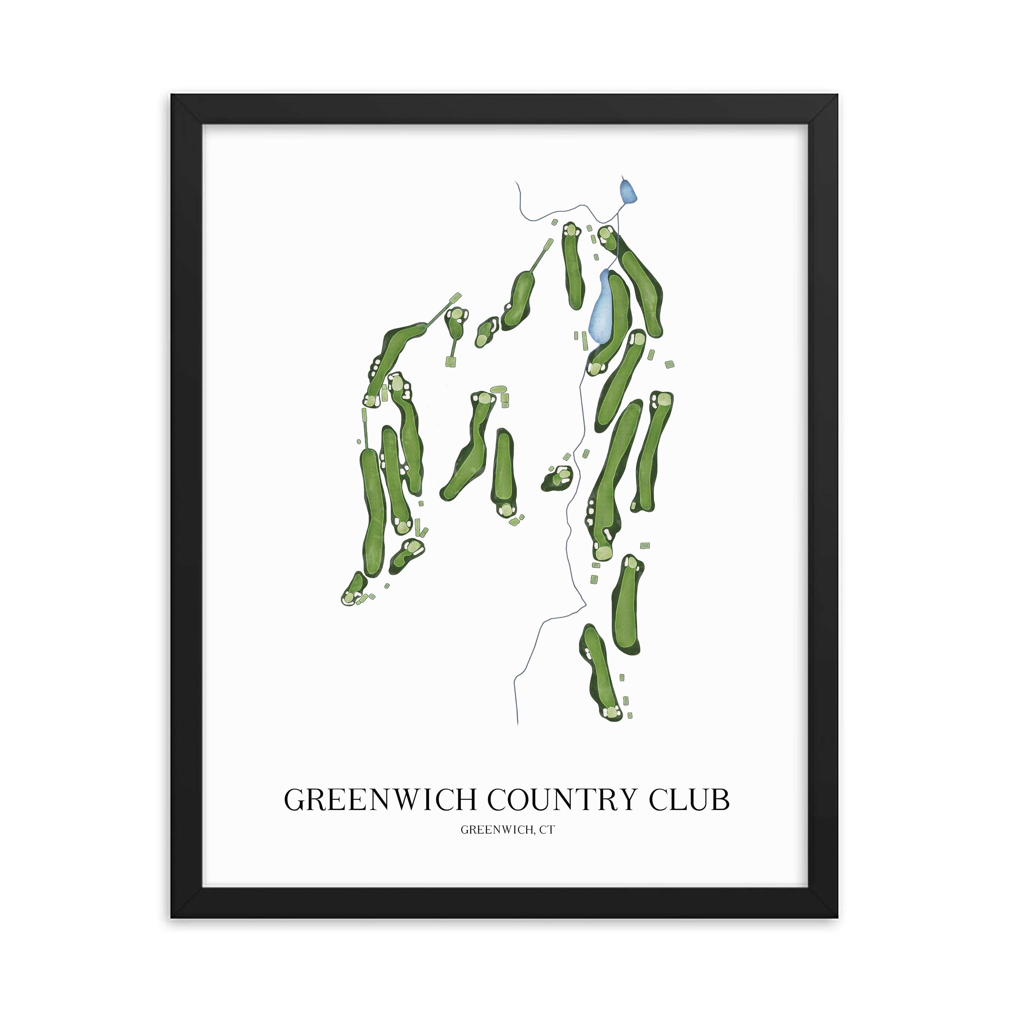 The 19th Hole Golf Shop - Golf Course Prints -  Greenwich Country Club Golf Course Map Golf Map