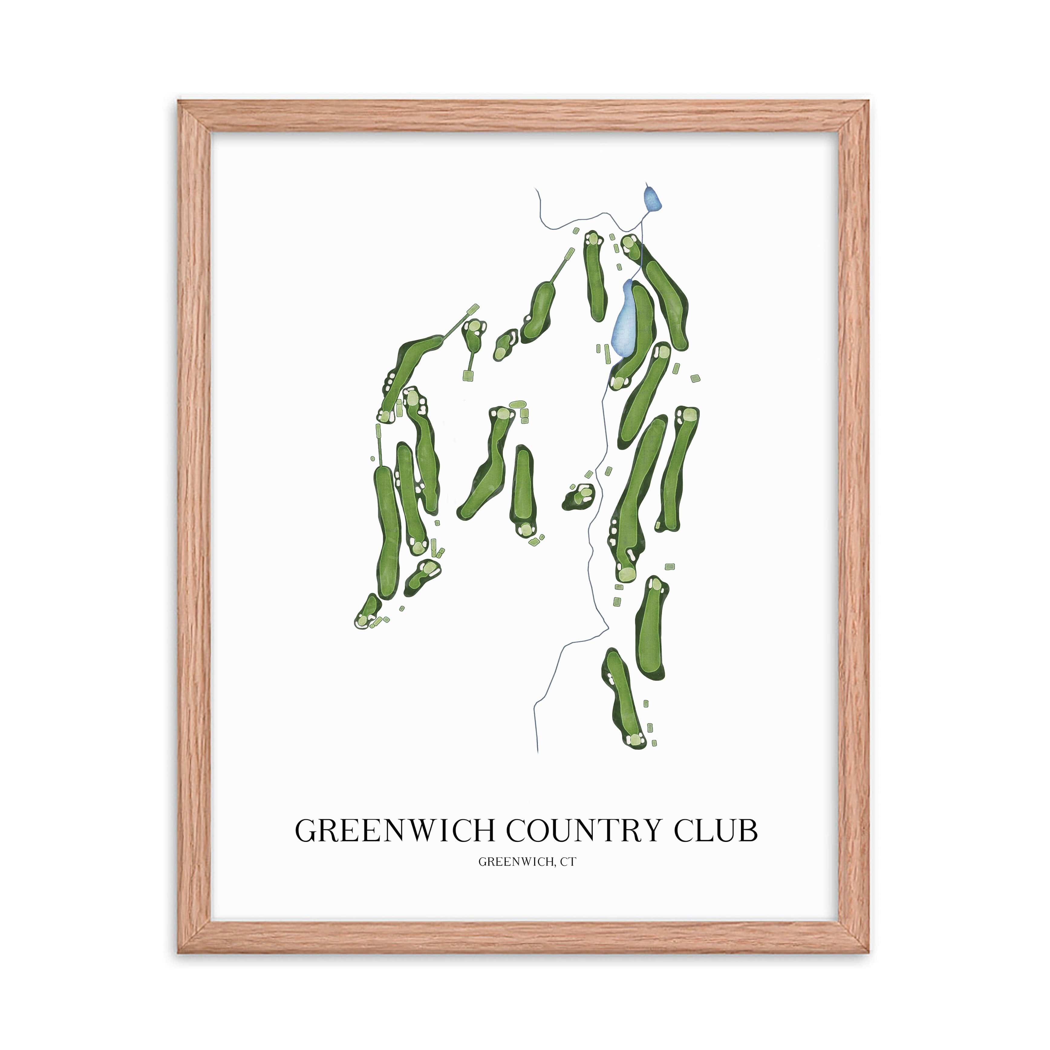 The 19th Hole Golf Shop - Golf Course Prints -  Greenwich Country Club Golf Course Map Golf Map