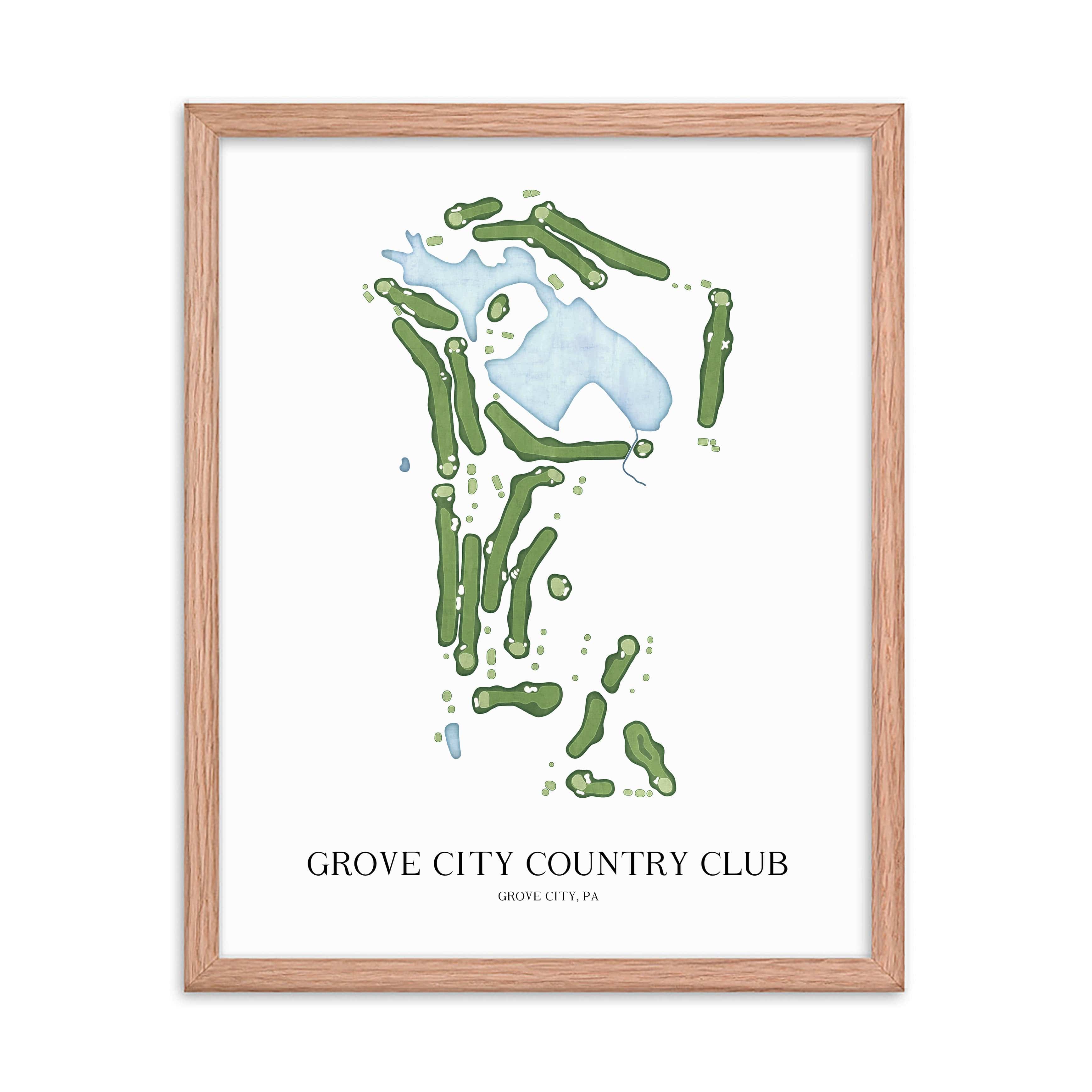 The 19th Hole Golf Shop - Golf Course Prints -  Grove City Country Club Golf Course Map Golf Map