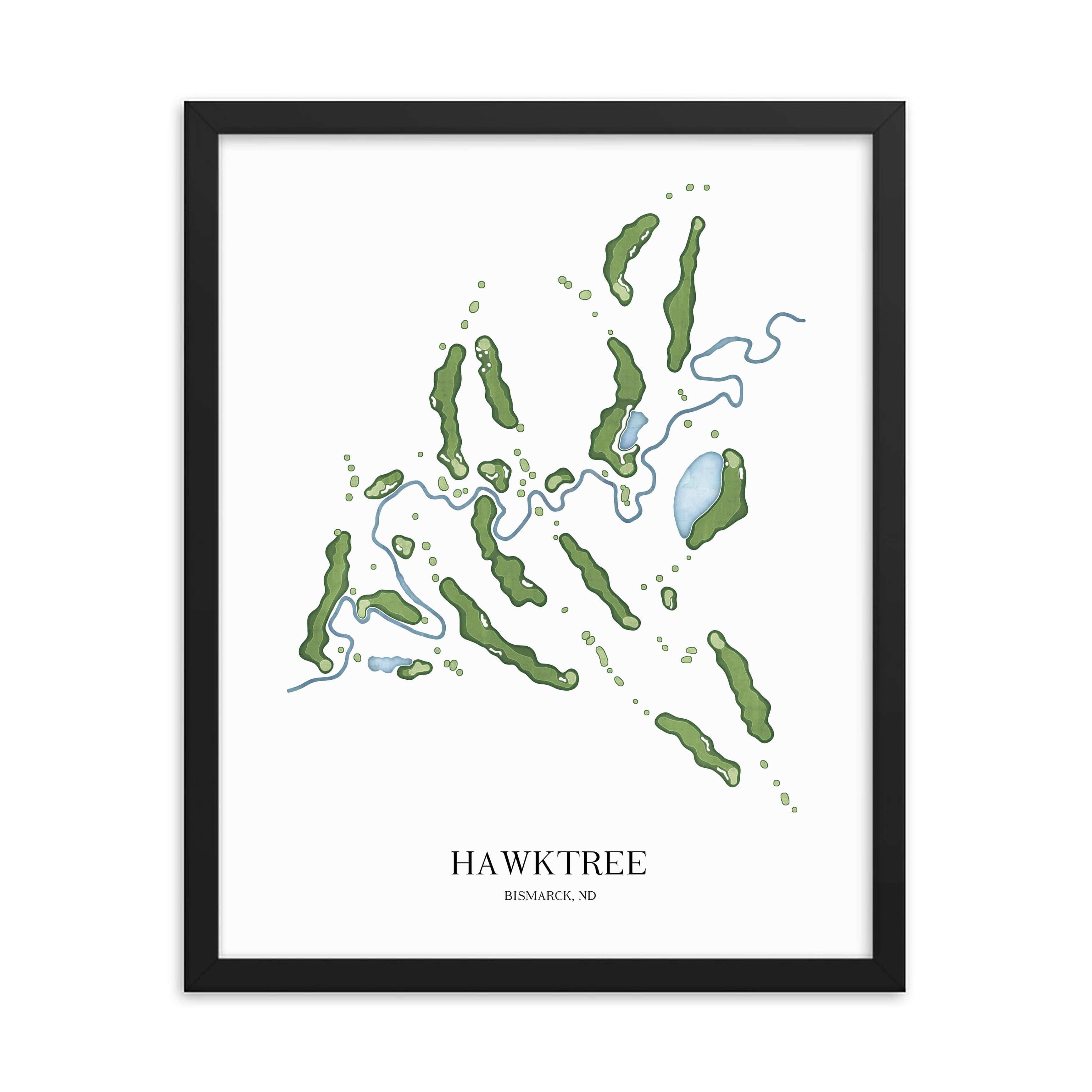 The 19th Hole Golf Shop - Golf Course Prints -  Hawktree Golf Course Map Golf Map