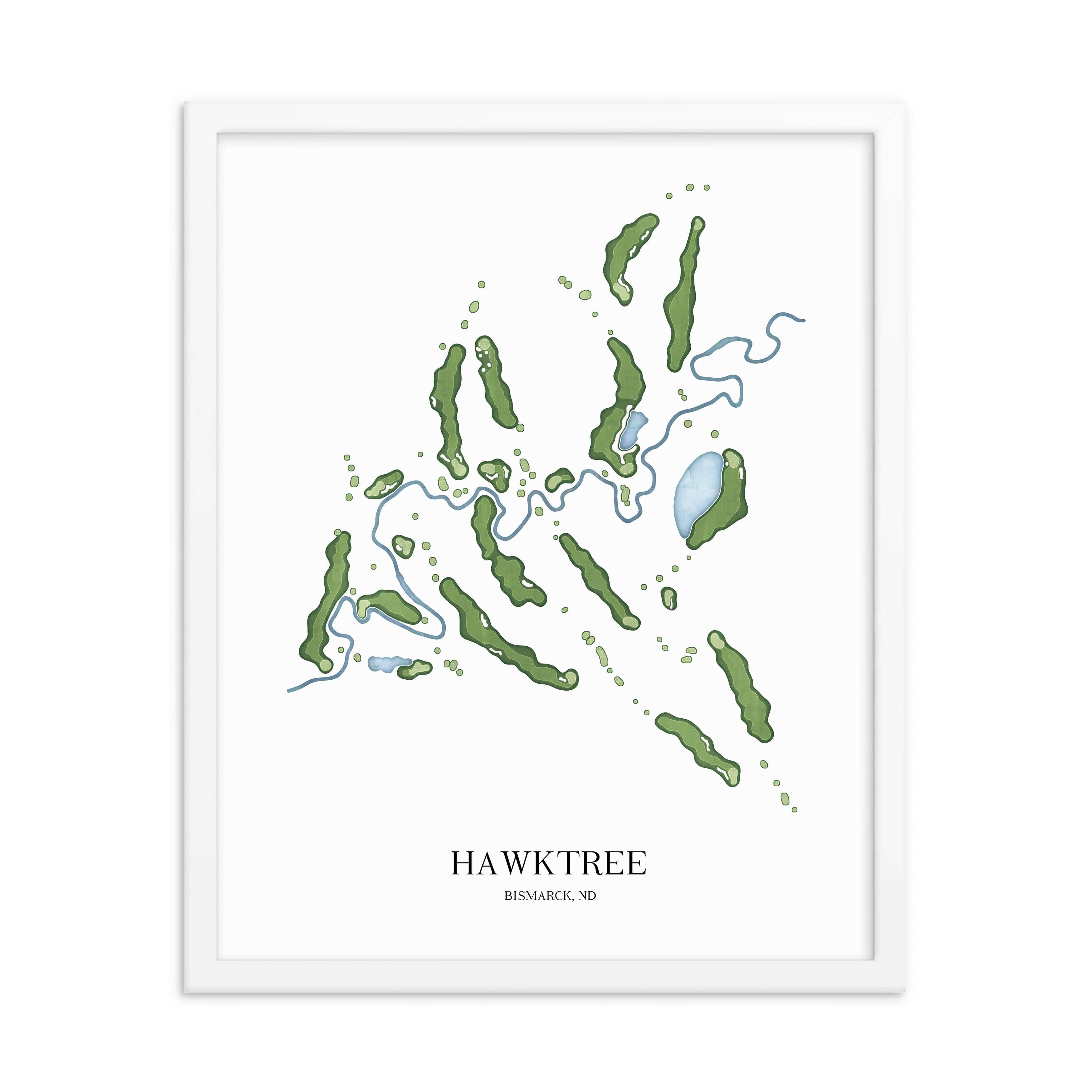 The 19th Hole Golf Shop - Golf Course Prints -  Hawktree Golf Course Map Golf Map