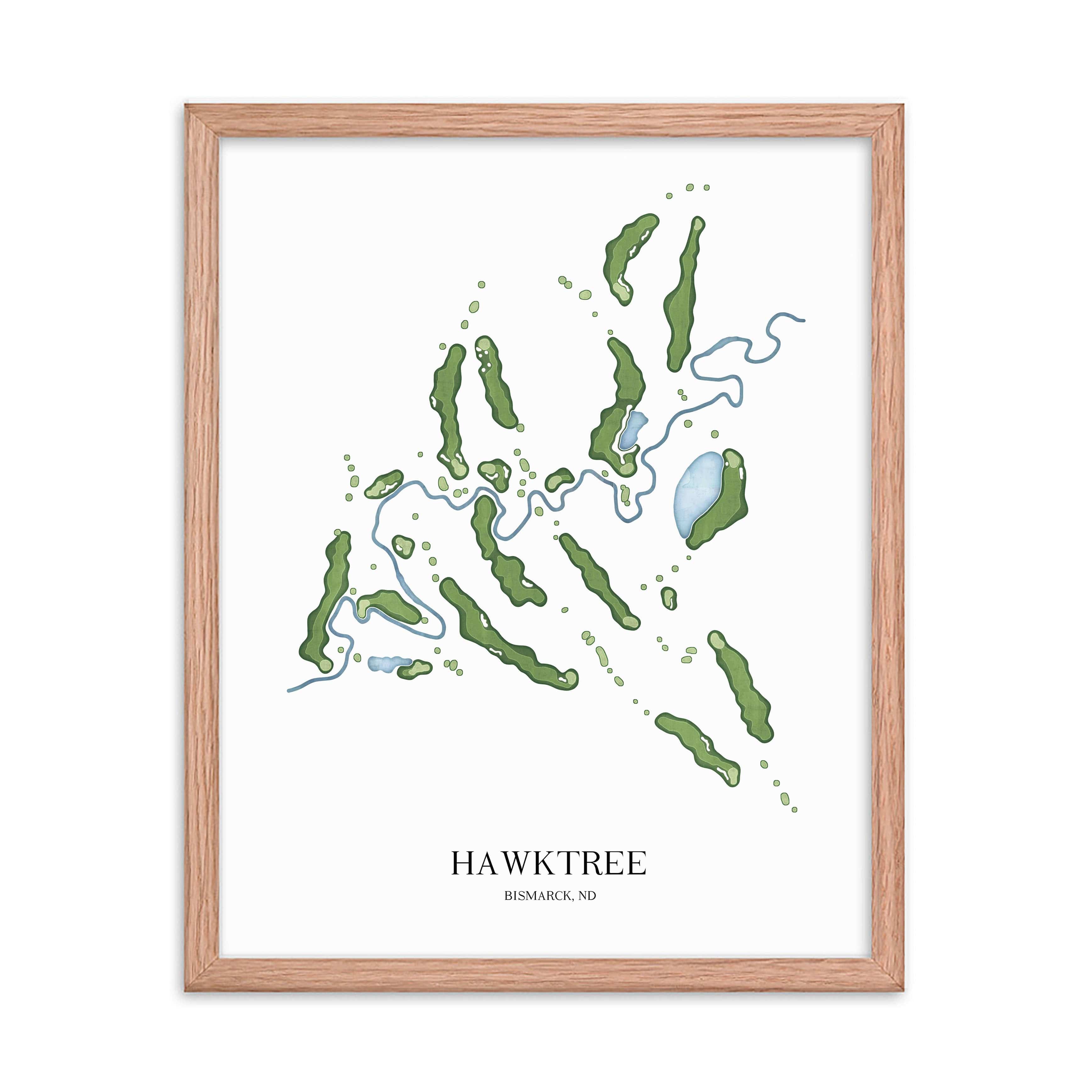 The 19th Hole Golf Shop - Golf Course Prints -  Hawktree Golf Course Map Golf Map