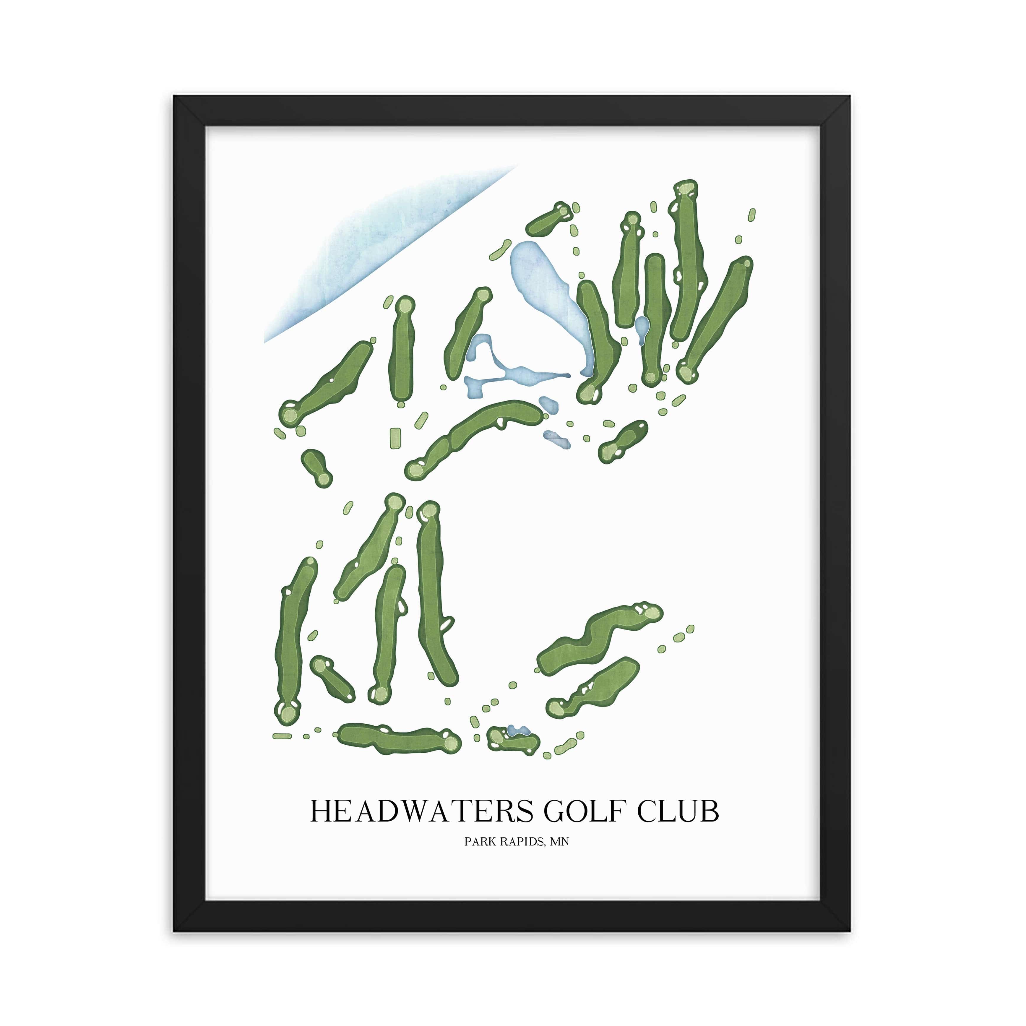 The 19th Hole Golf Shop - Golf Course Prints -  Headwaters Golf Club Golf Course Map Golf Map