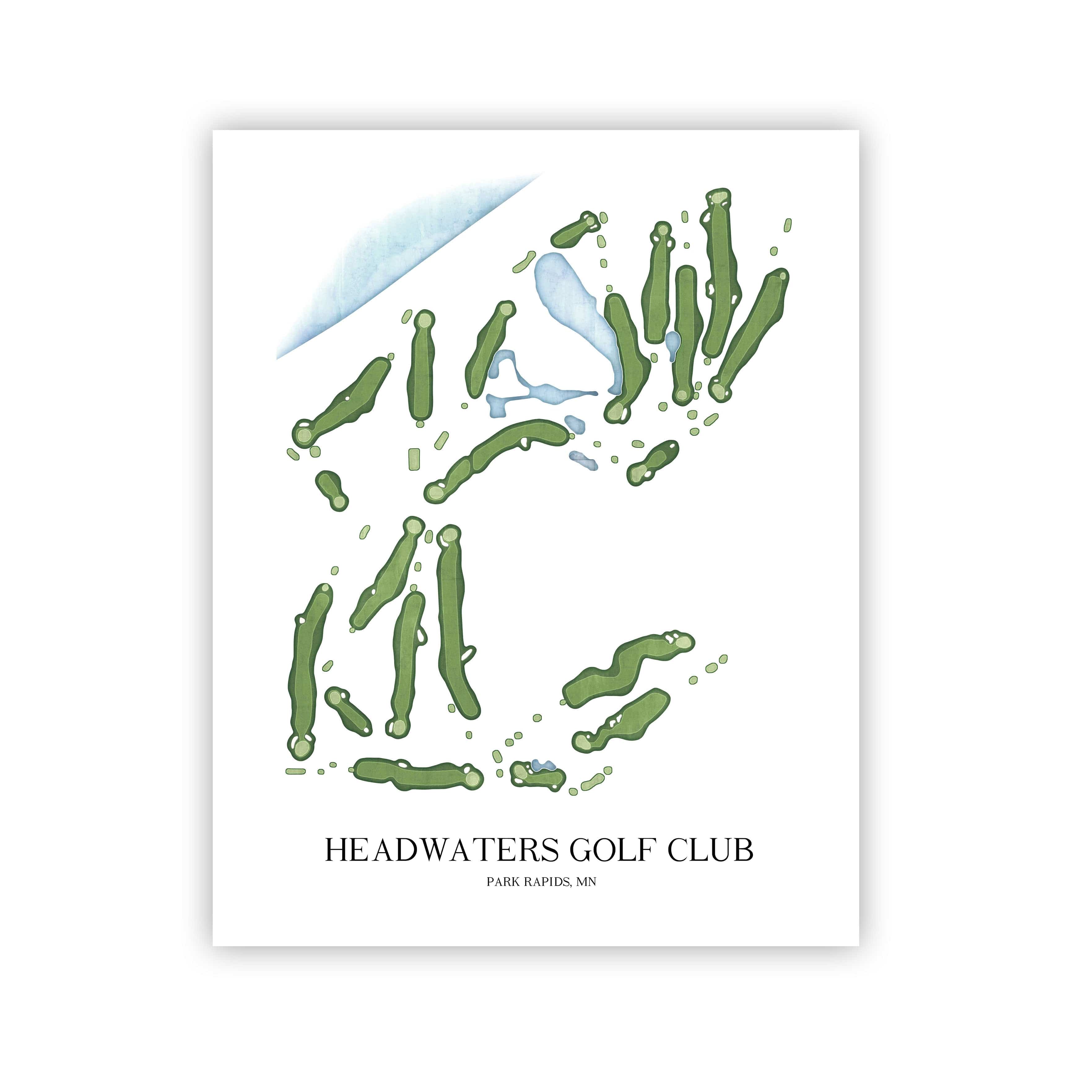 The 19th Hole Golf Shop - Golf Course Prints -  Headwaters Golf Club Golf Course Map Golf Map