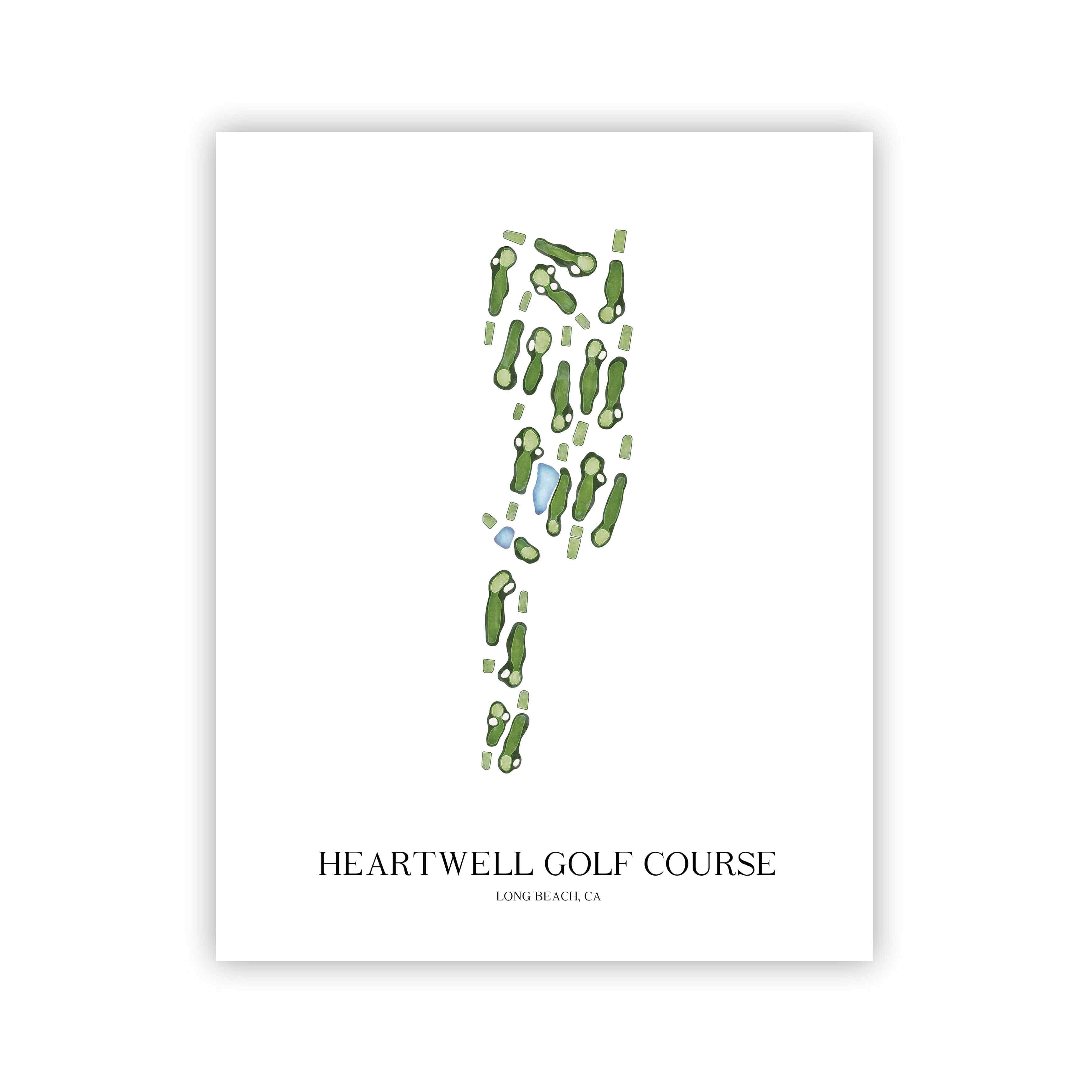 The 19th Hole Golf Shop - Golf Course Prints -  Heartwell Golf Course Golf Course Map Golf Map