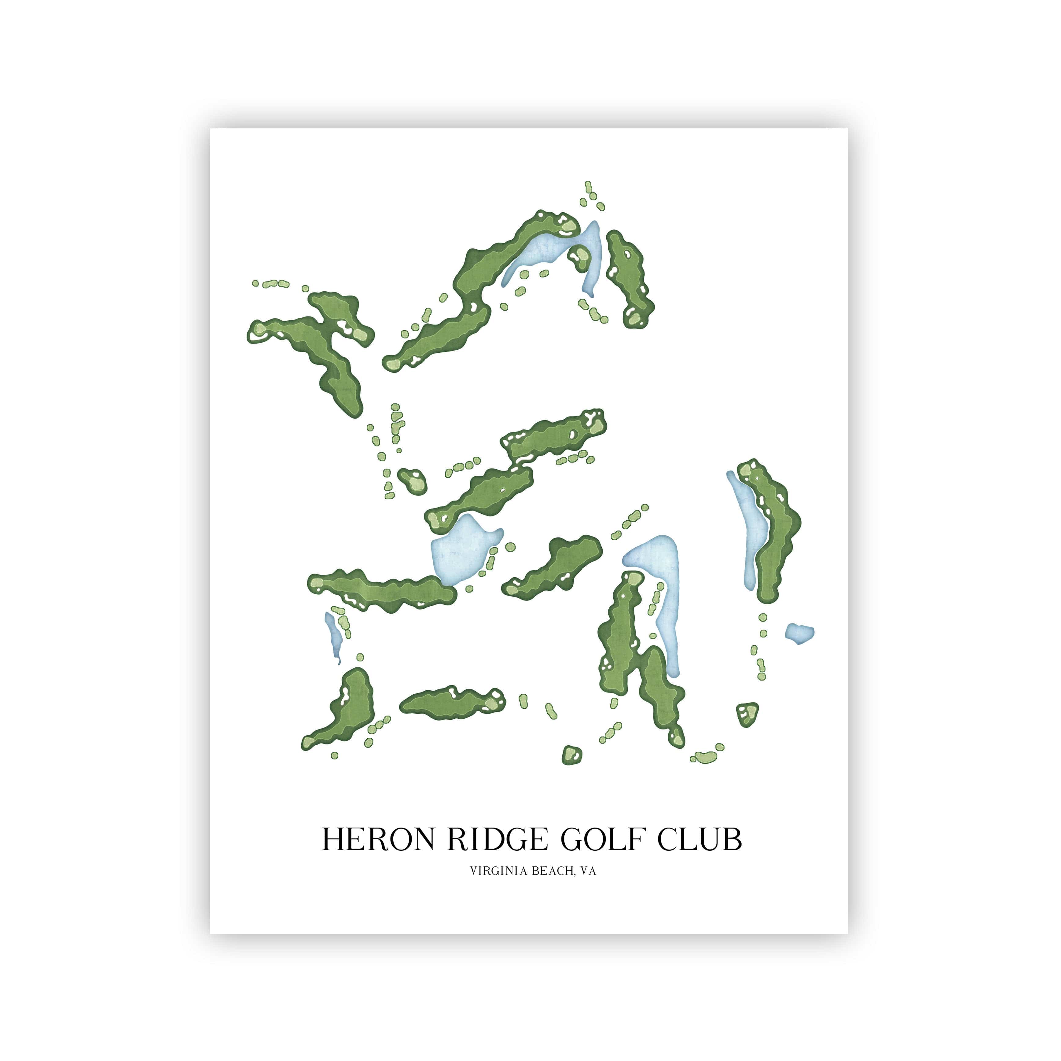 The 19th Hole Golf Shop - Golf Course Prints -  Heron Ridge Golf Club Golf Course Map Golf Map