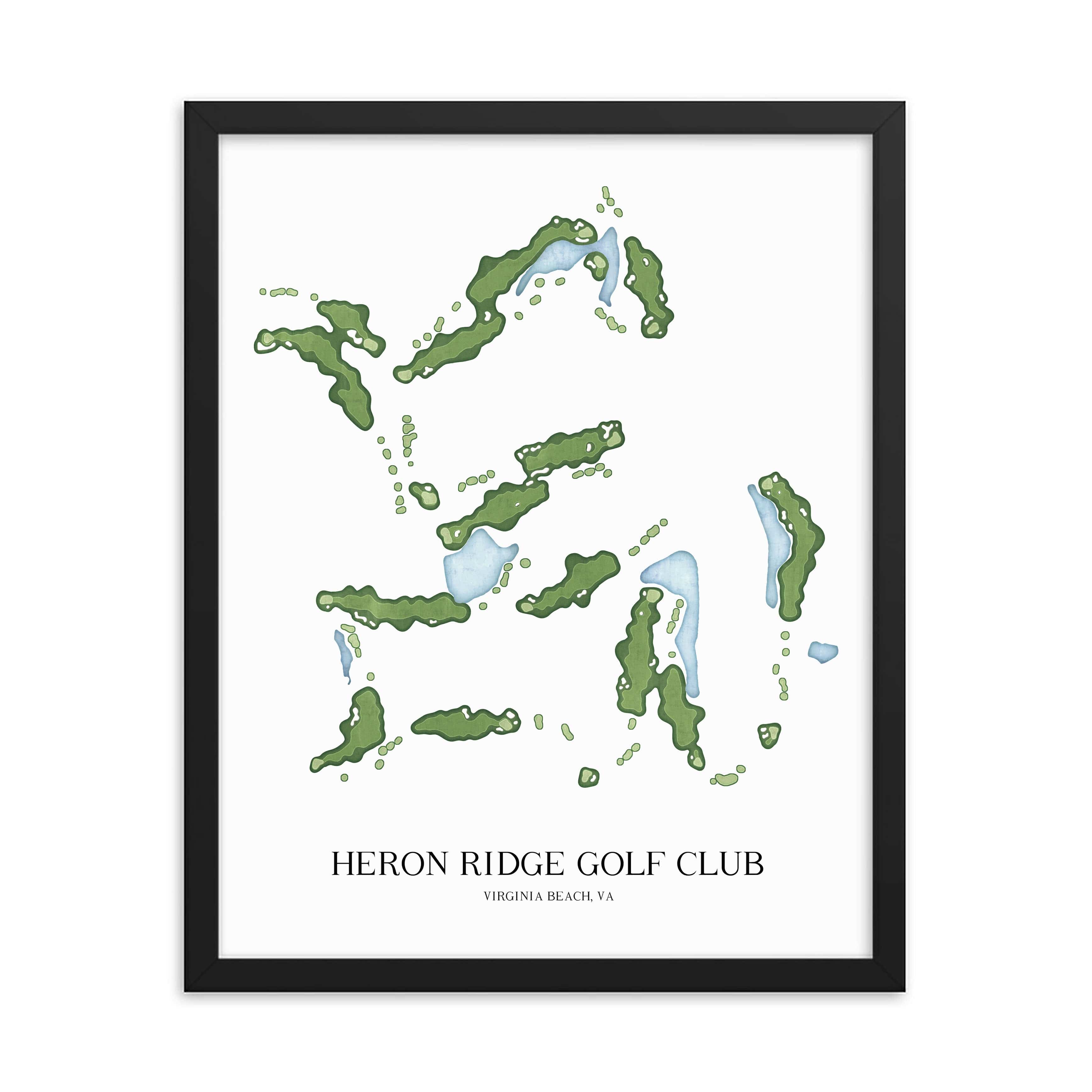 The 19th Hole Golf Shop - Golf Course Prints -  Heron Ridge Golf Club Golf Course Map Golf Map