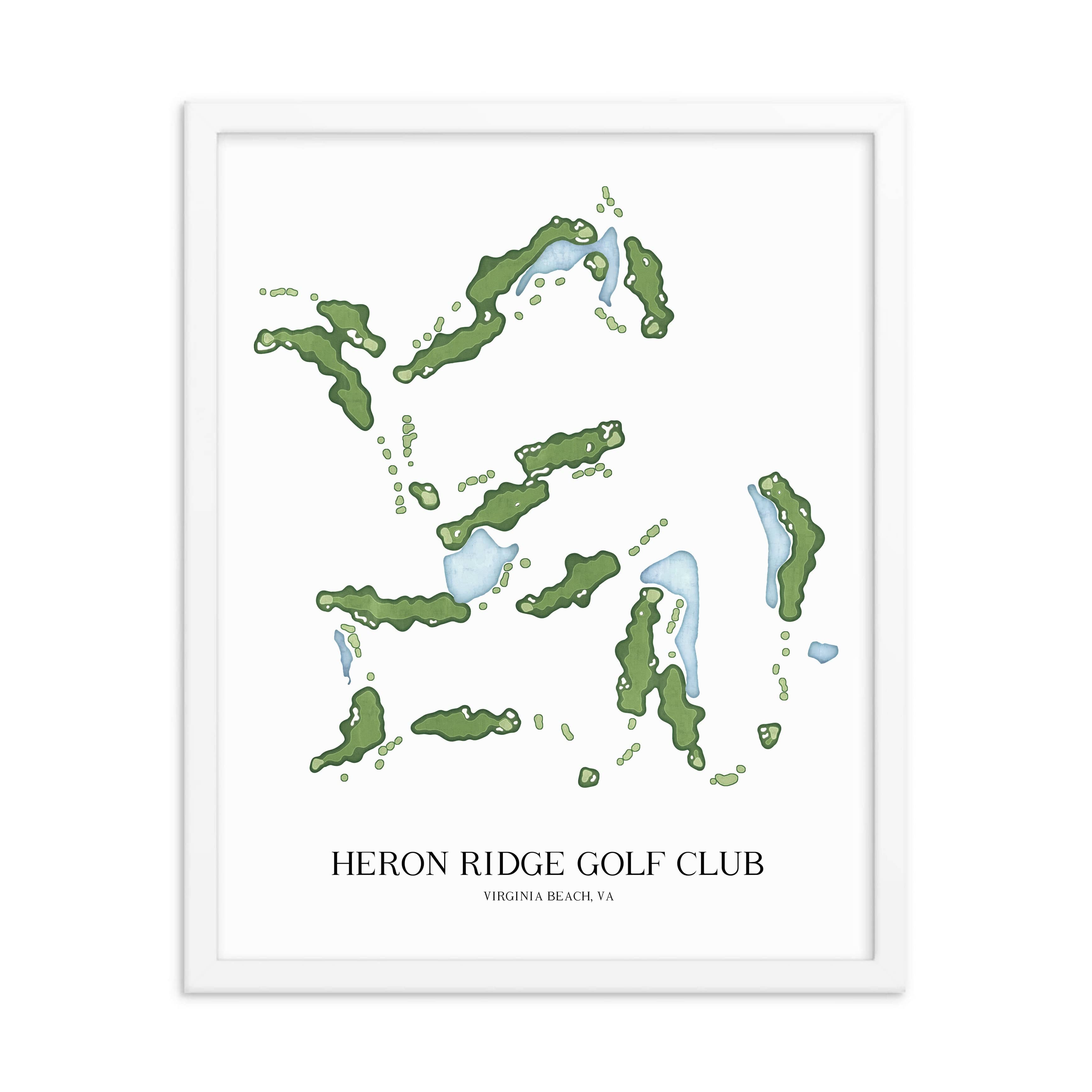 The 19th Hole Golf Shop - Golf Course Prints -  Heron Ridge Golf Club Golf Course Map Golf Map