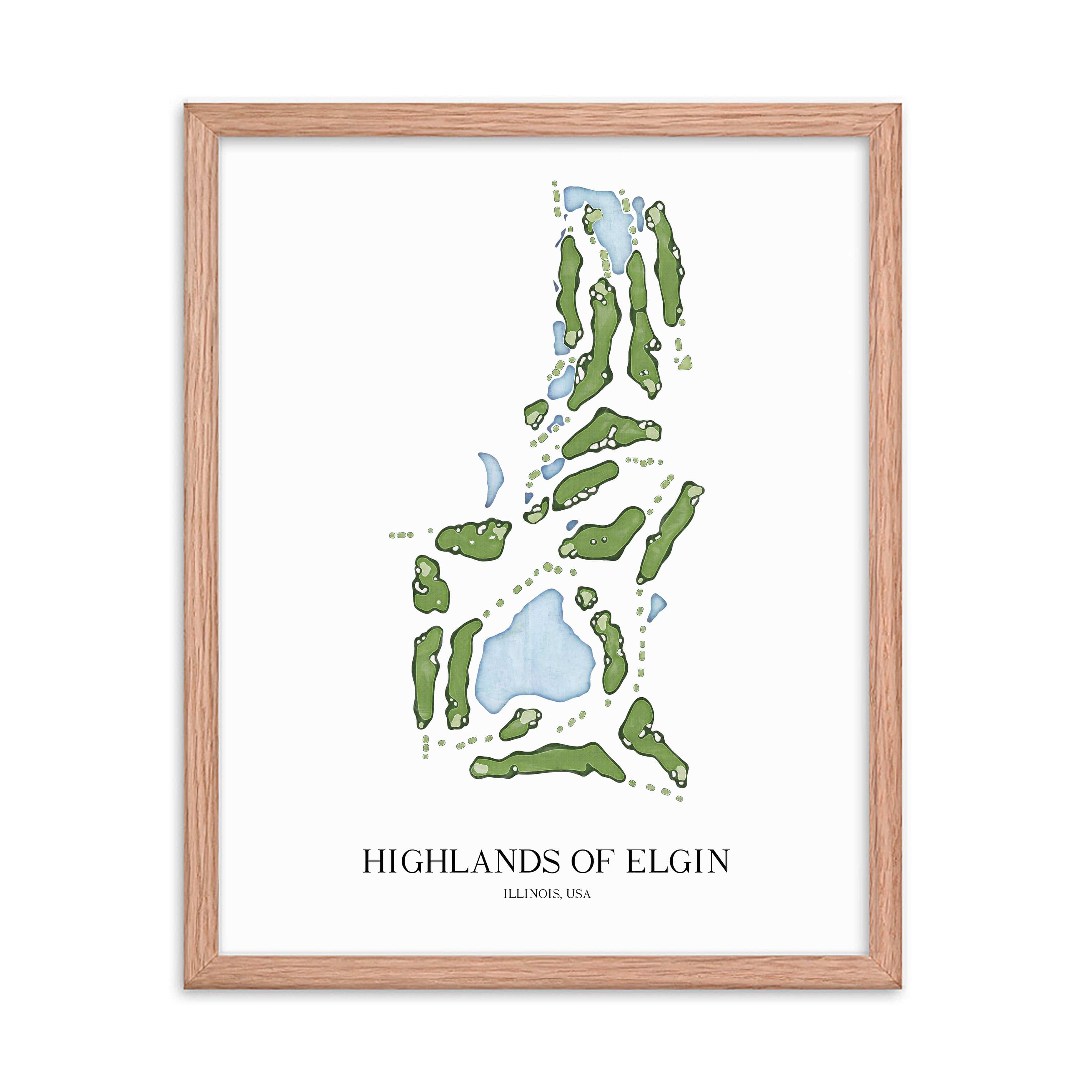 The 19th Hole Golf Shop - Golf Course Prints -  Highlands of Elgin Golf Course Map