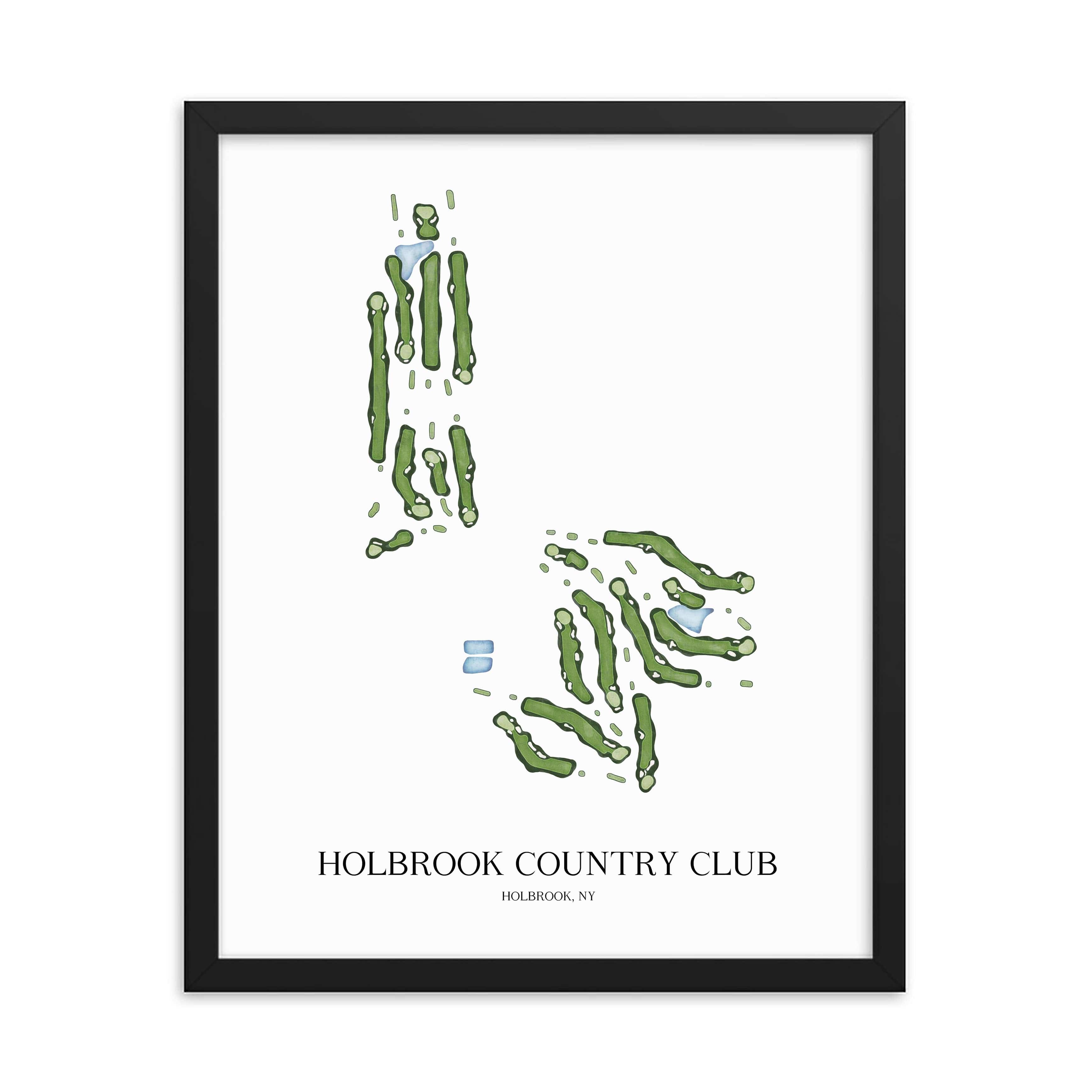 The 19th Hole Golf Shop - Golf Course Prints -  Holbrook Country Club Golf Course Map Golf Map