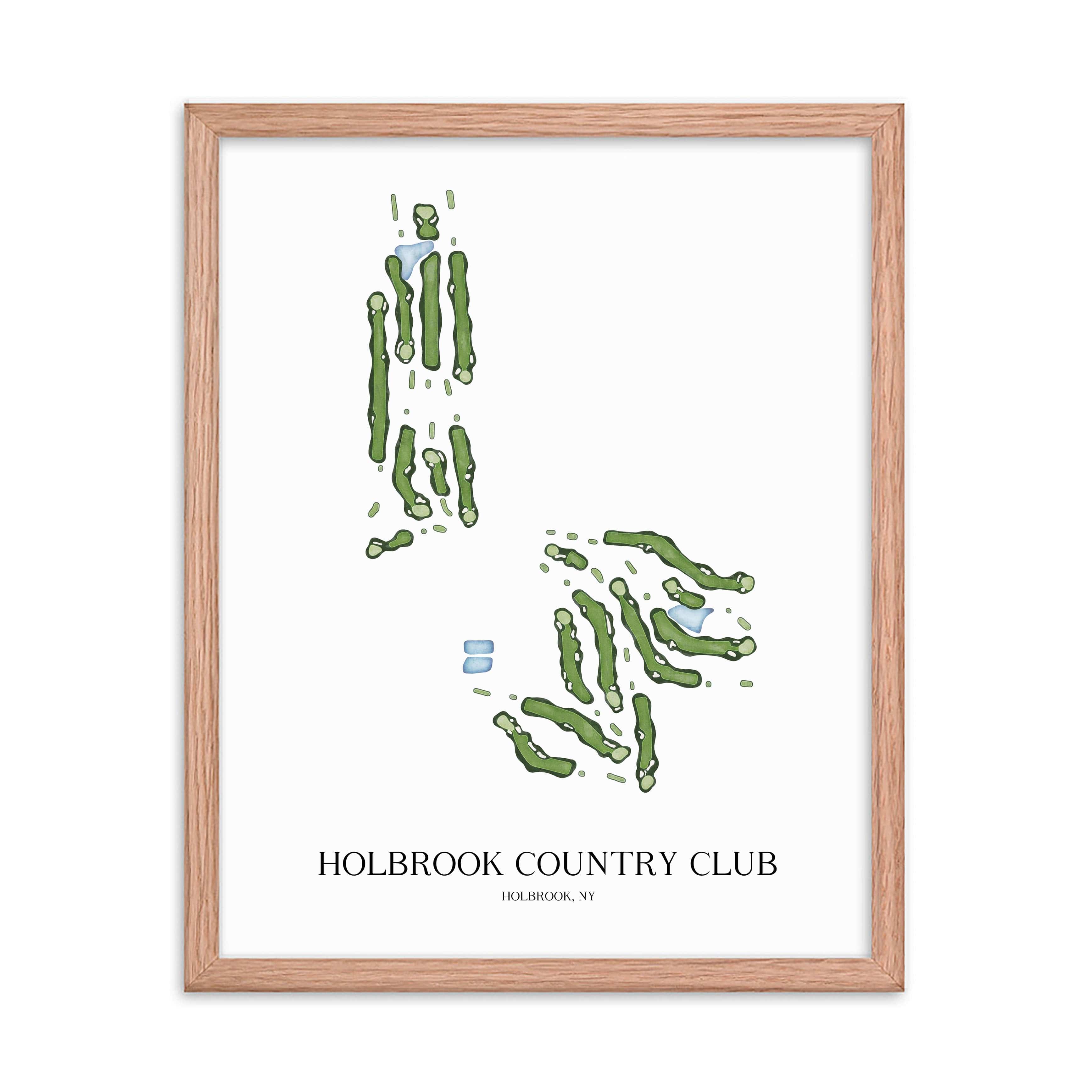 The 19th Hole Golf Shop - Golf Course Prints -  Holbrook Country Club Golf Course Map Golf Map