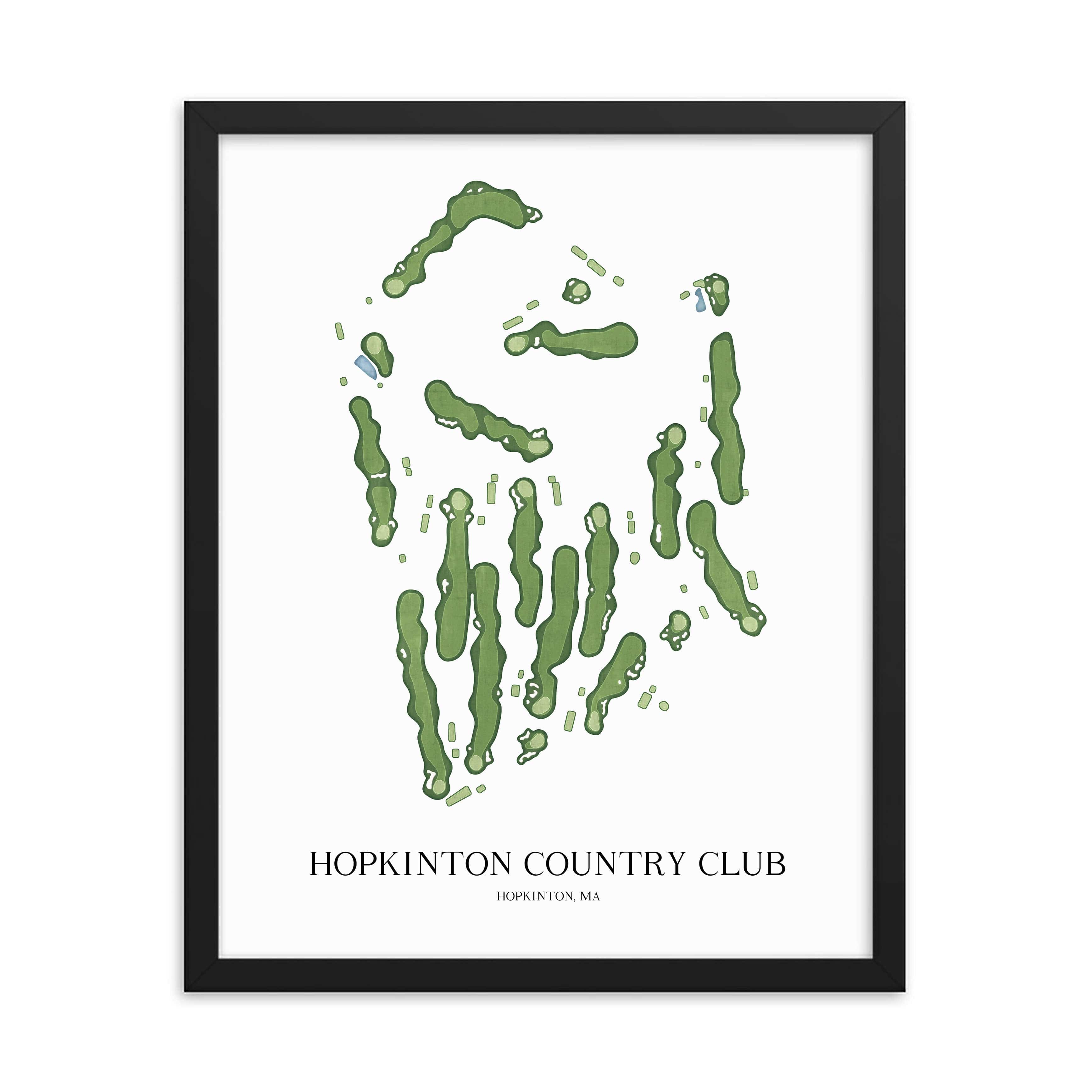 The 19th Hole Golf Shop - Golf Course Prints -  Hopkinton Country Club Golf Course Map Golf Map