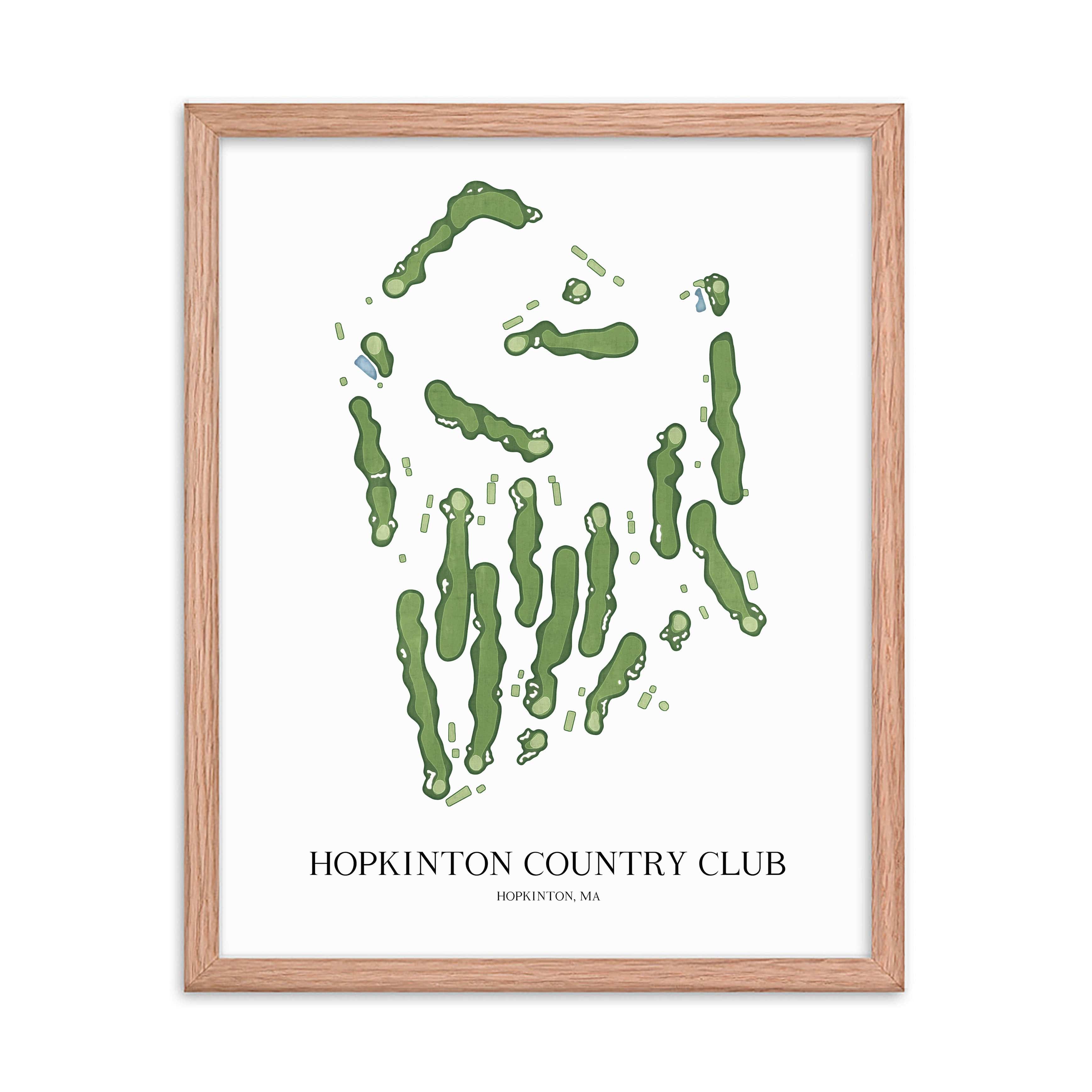 The 19th Hole Golf Shop - Golf Course Prints -  Hopkinton Country Club Golf Course Map Golf Map