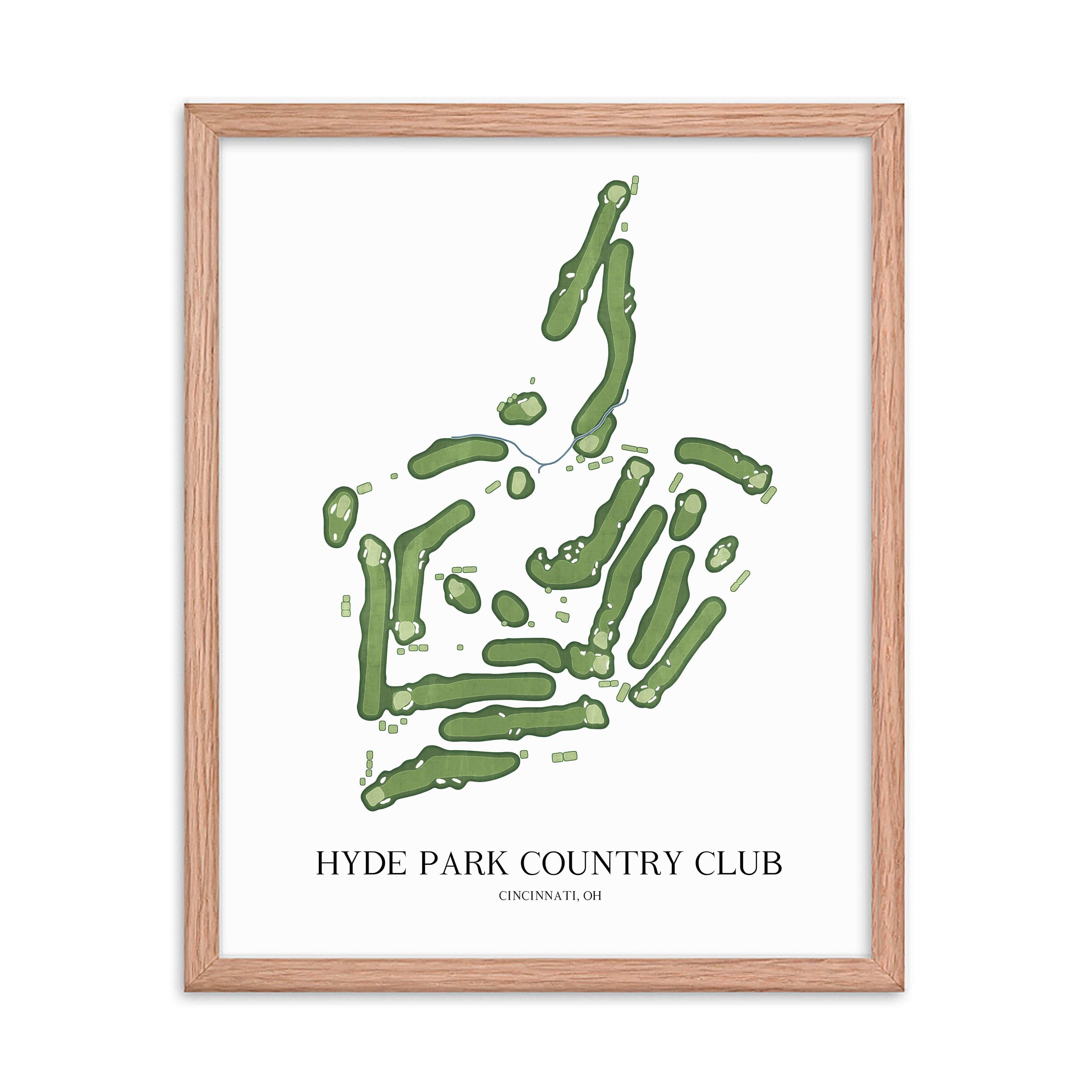 The 19th Hole Golf Shop - Golf Course Prints -  Hyde Park Country Club Golf Course Map Golf Map