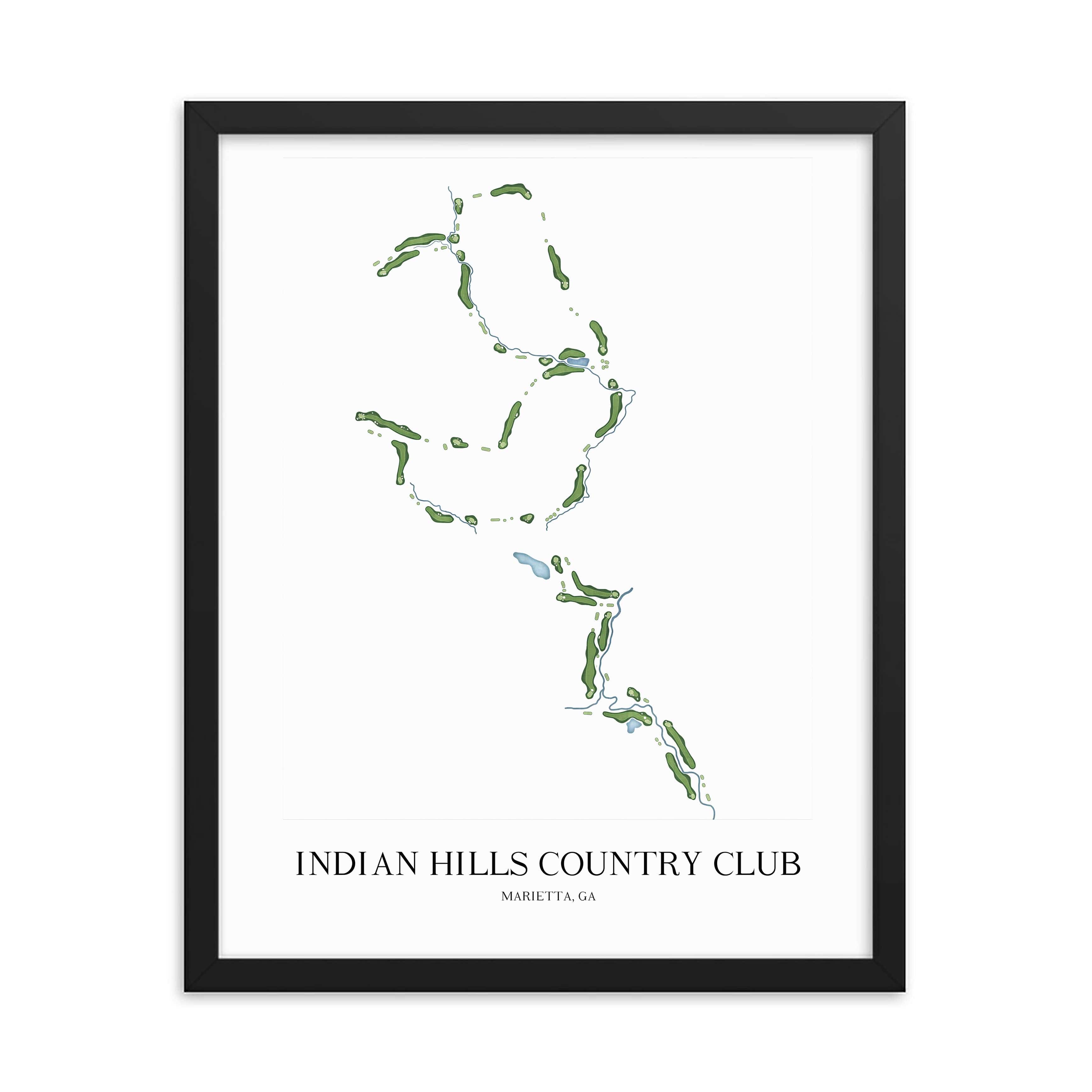 The 19th Hole Golf Shop - Golf Course Prints -  Indian Hills Country Club Golf Course Map Golf Map