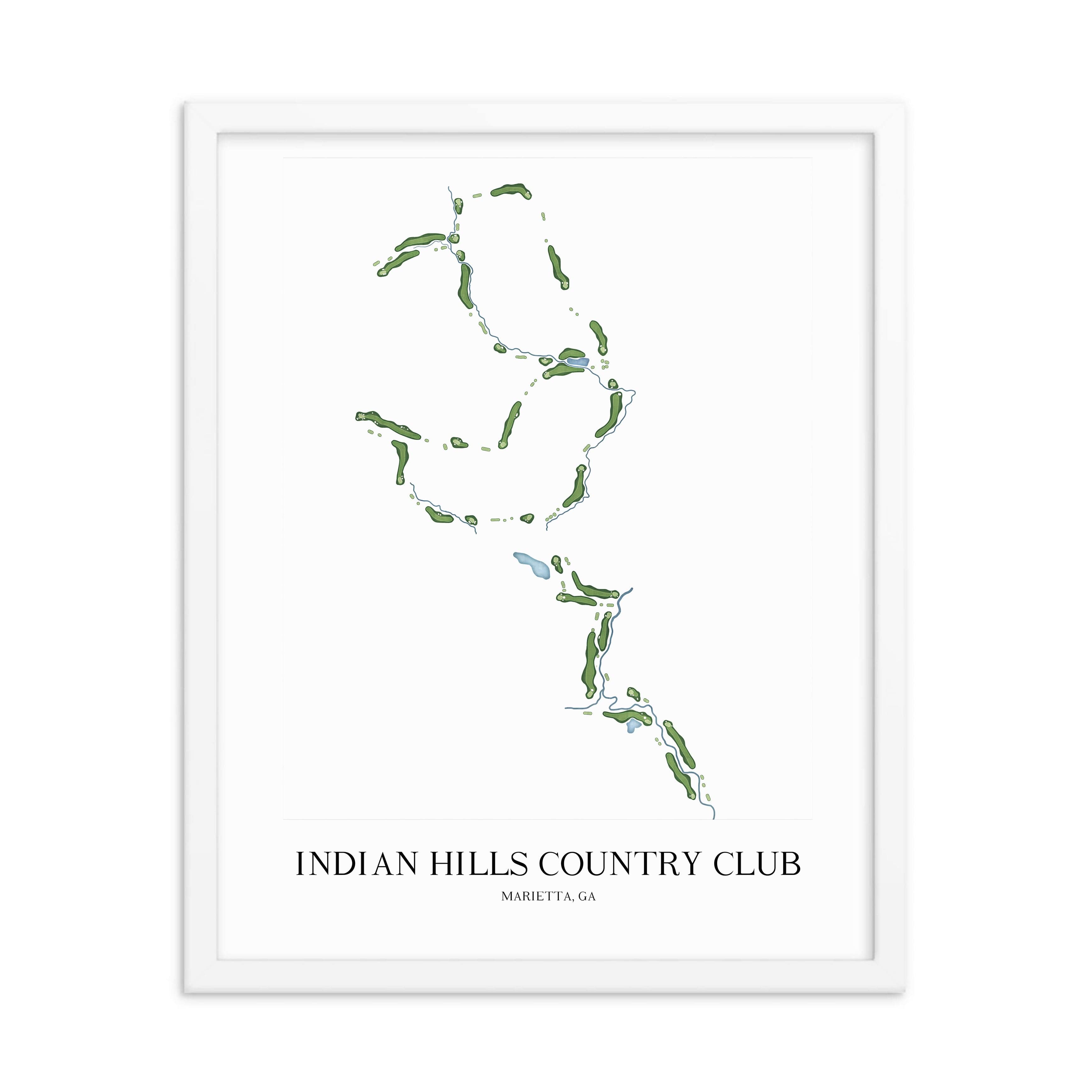 The 19th Hole Golf Shop - Golf Course Prints -  Indian Hills Country Club Golf Course Map Golf Map