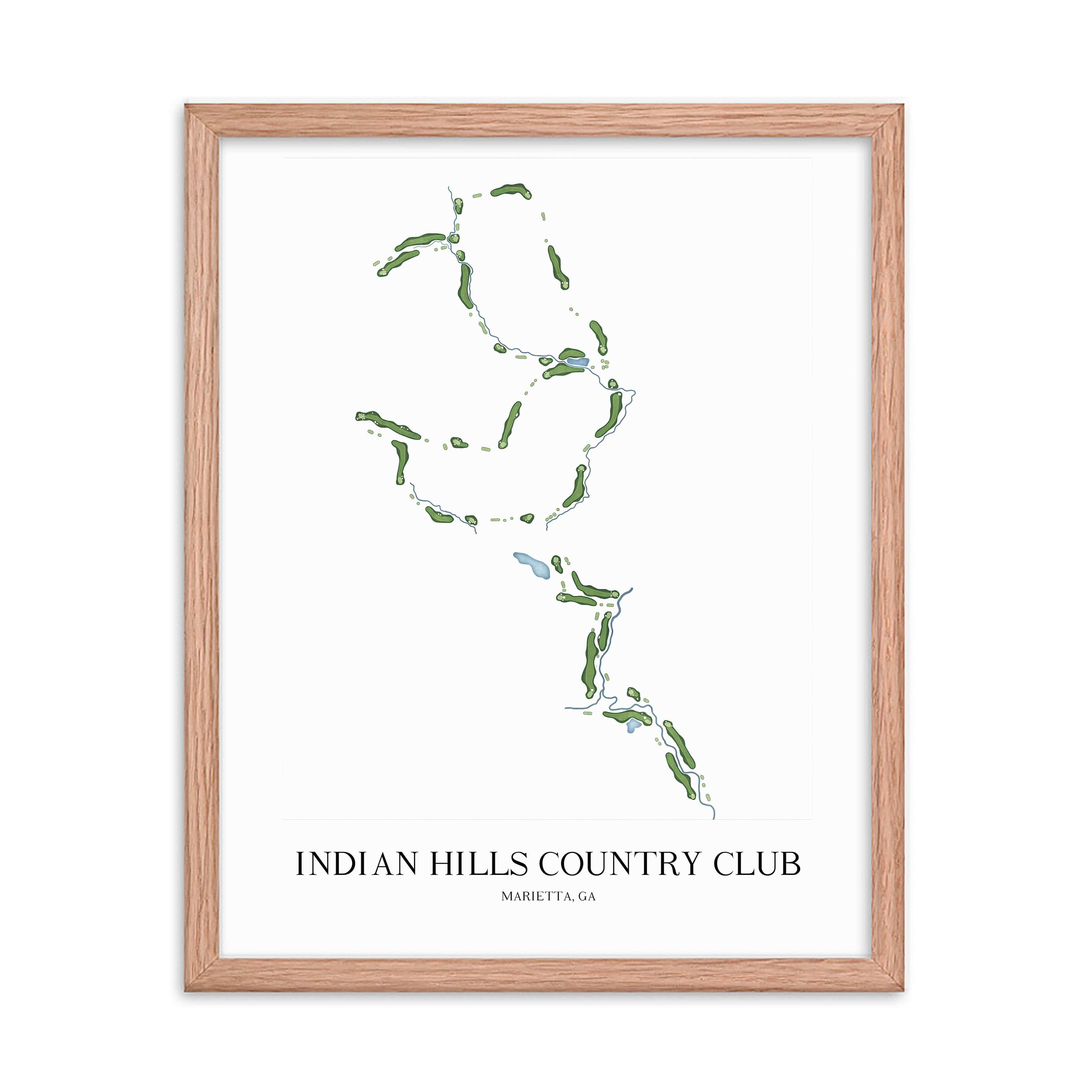 The 19th Hole Golf Shop - Golf Course Prints -  Indian Hills Country Club Golf Course Map Golf Map