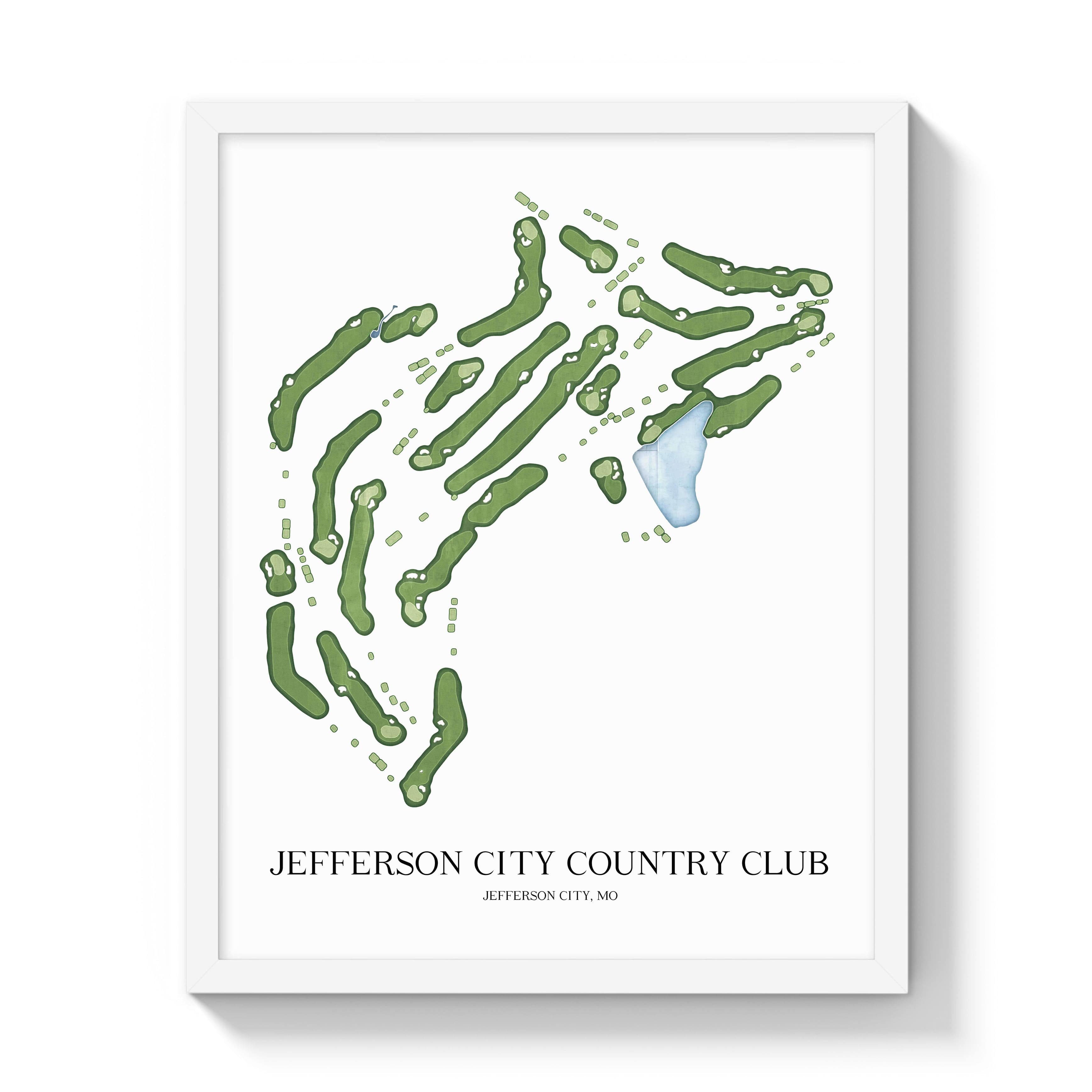 The 19th Hole Golf Shop - Golf Course Prints -  Jefferson City Country Club Golf Course Map Golf Map