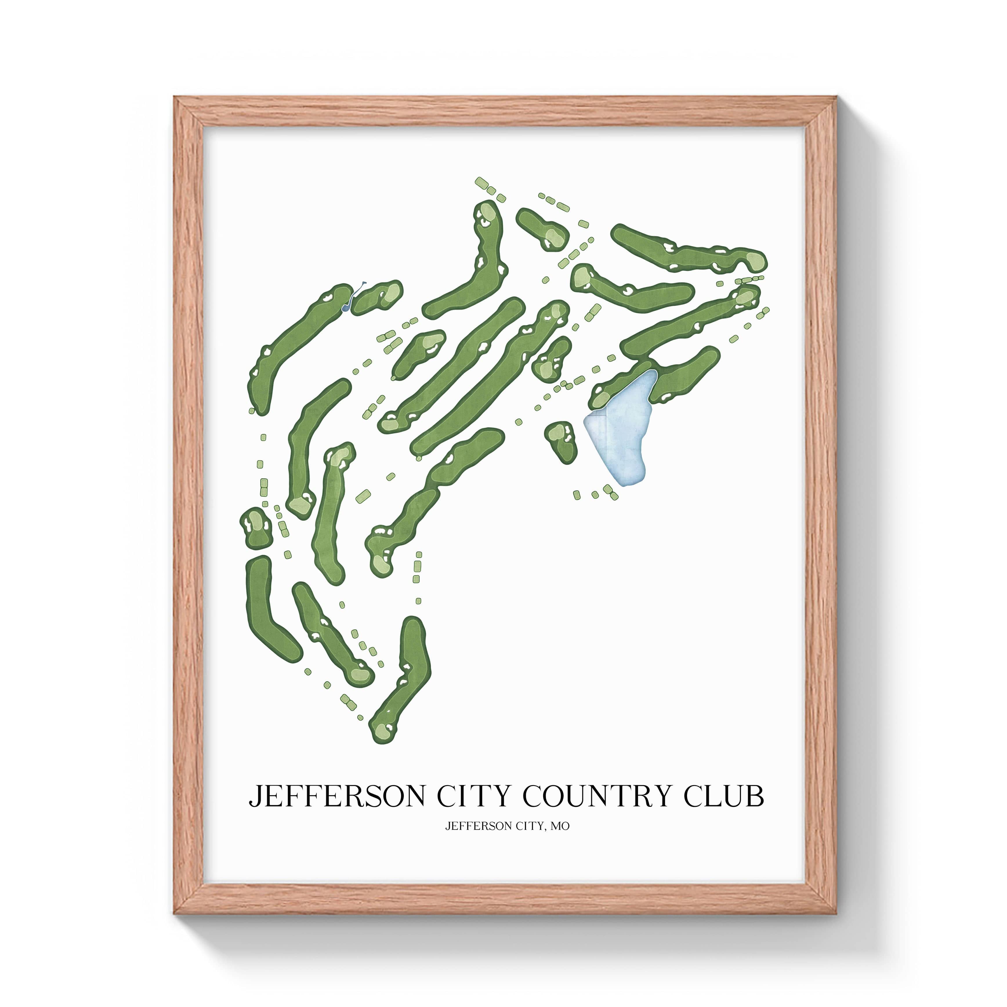 The 19th Hole Golf Shop - Golf Course Prints -  Jefferson City Country Club Golf Course Map Golf Map