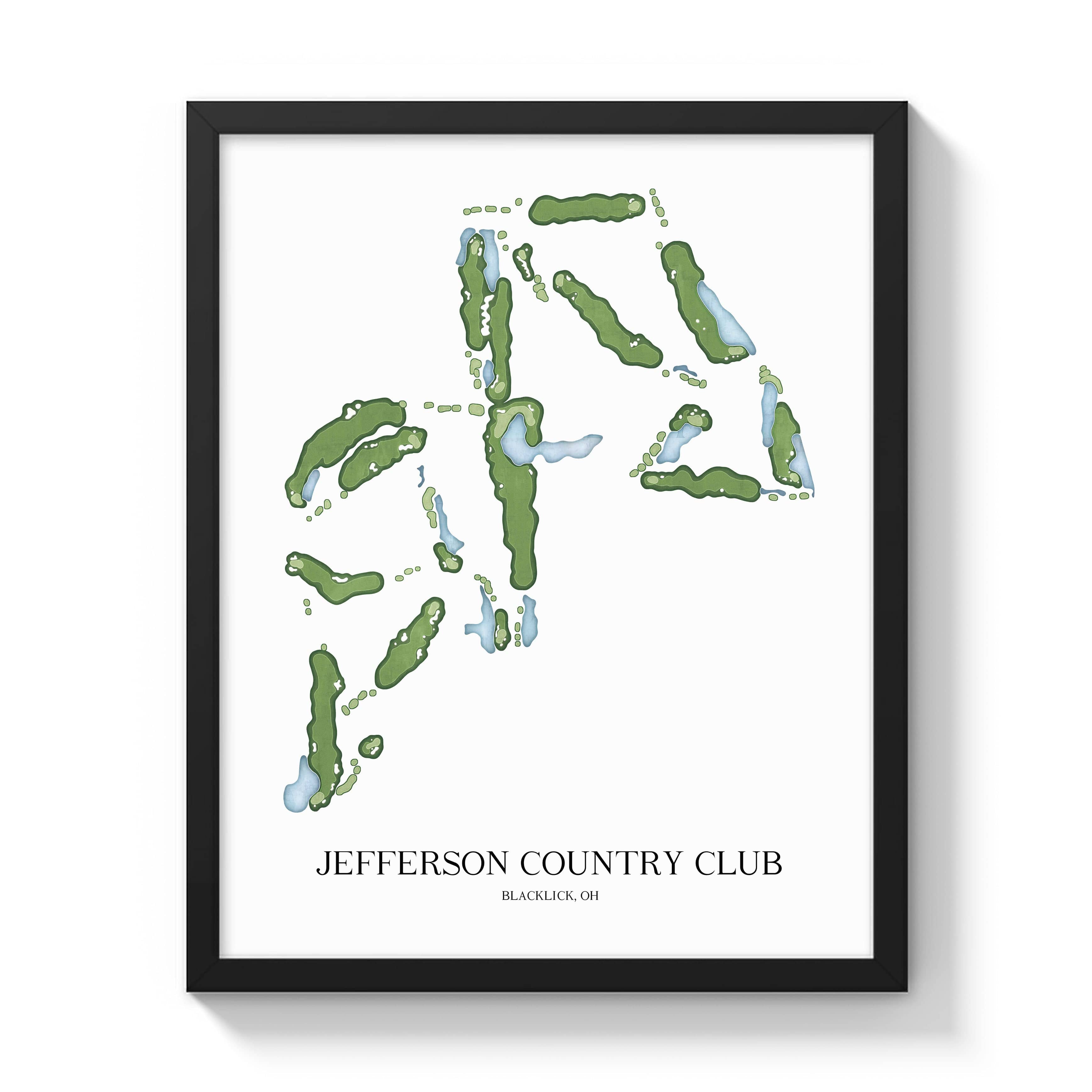 The 19th Hole Golf Shop - Golf Course Prints -  Jefferson Country Club Golf Course Map Golf Map