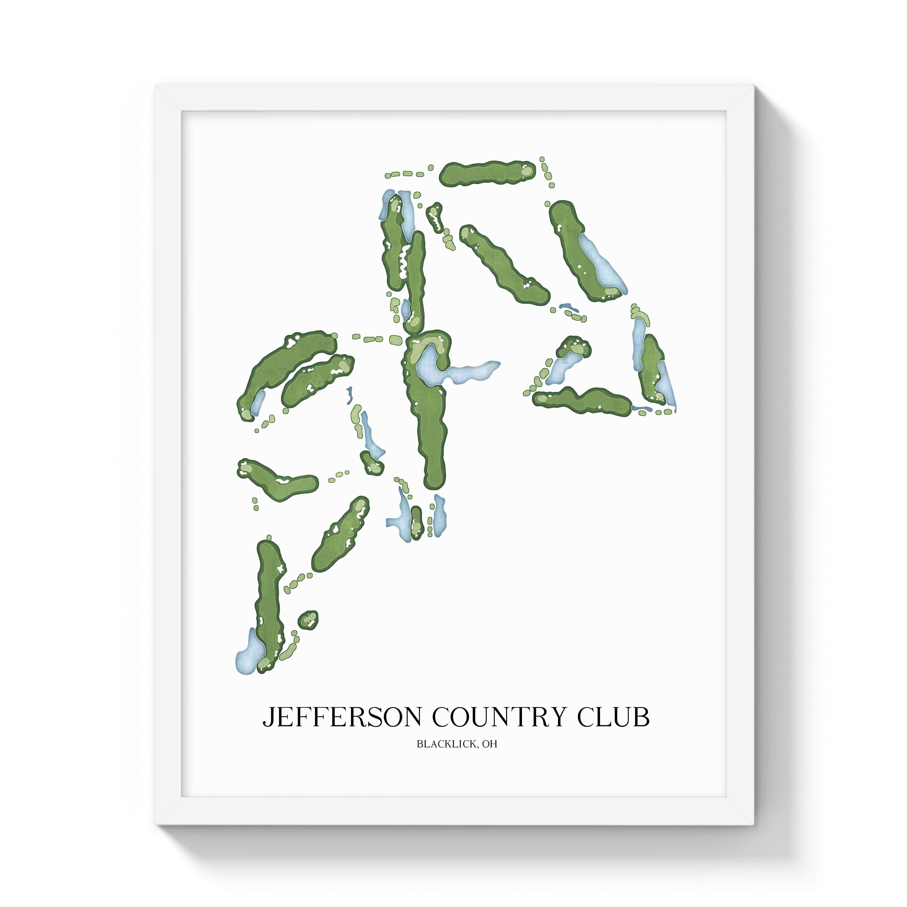 The 19th Hole Golf Shop - Golf Course Prints -  Jefferson Country Club Golf Course Map Golf Map