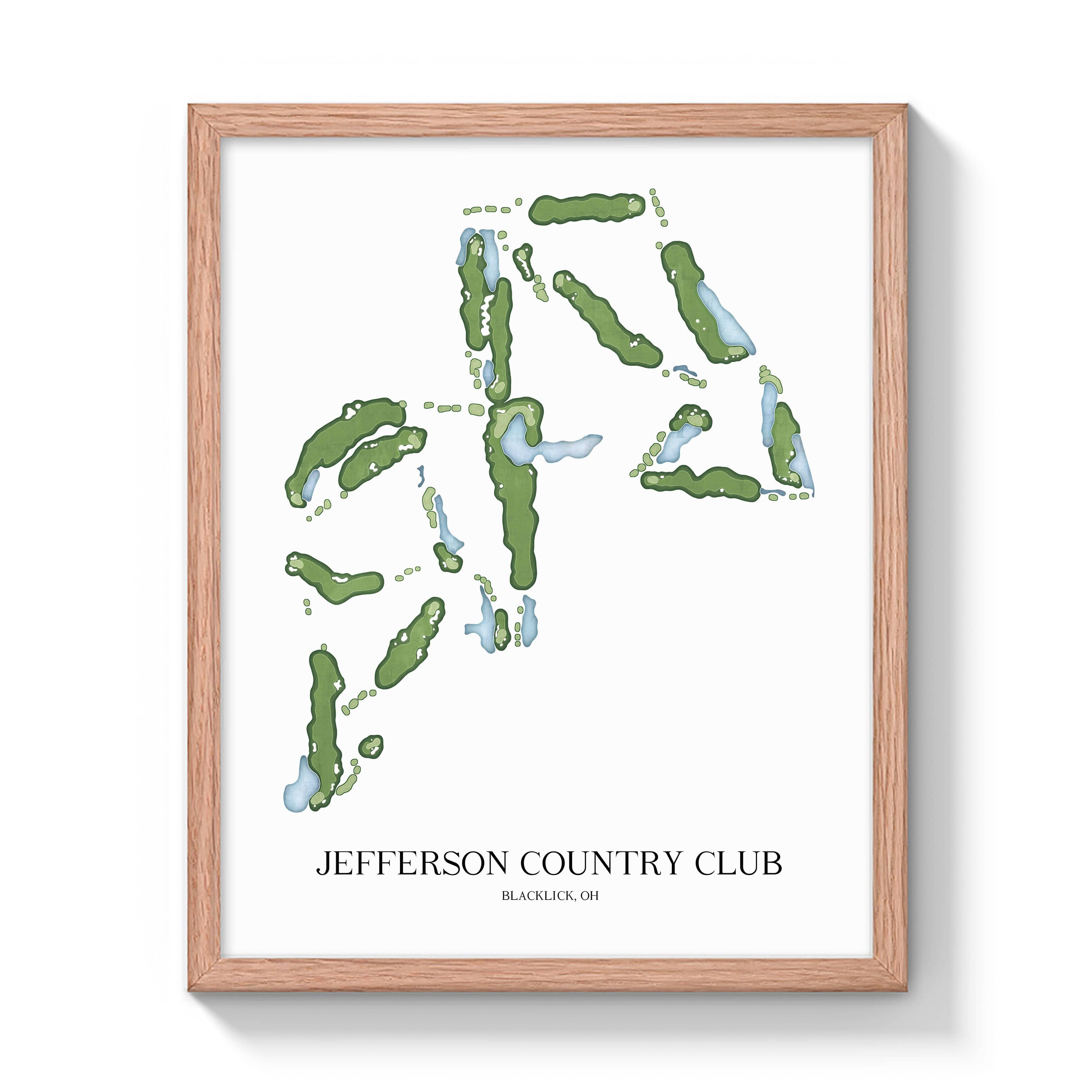 The 19th Hole Golf Shop - Golf Course Prints -  Jefferson Country Club Golf Course Map Golf Map