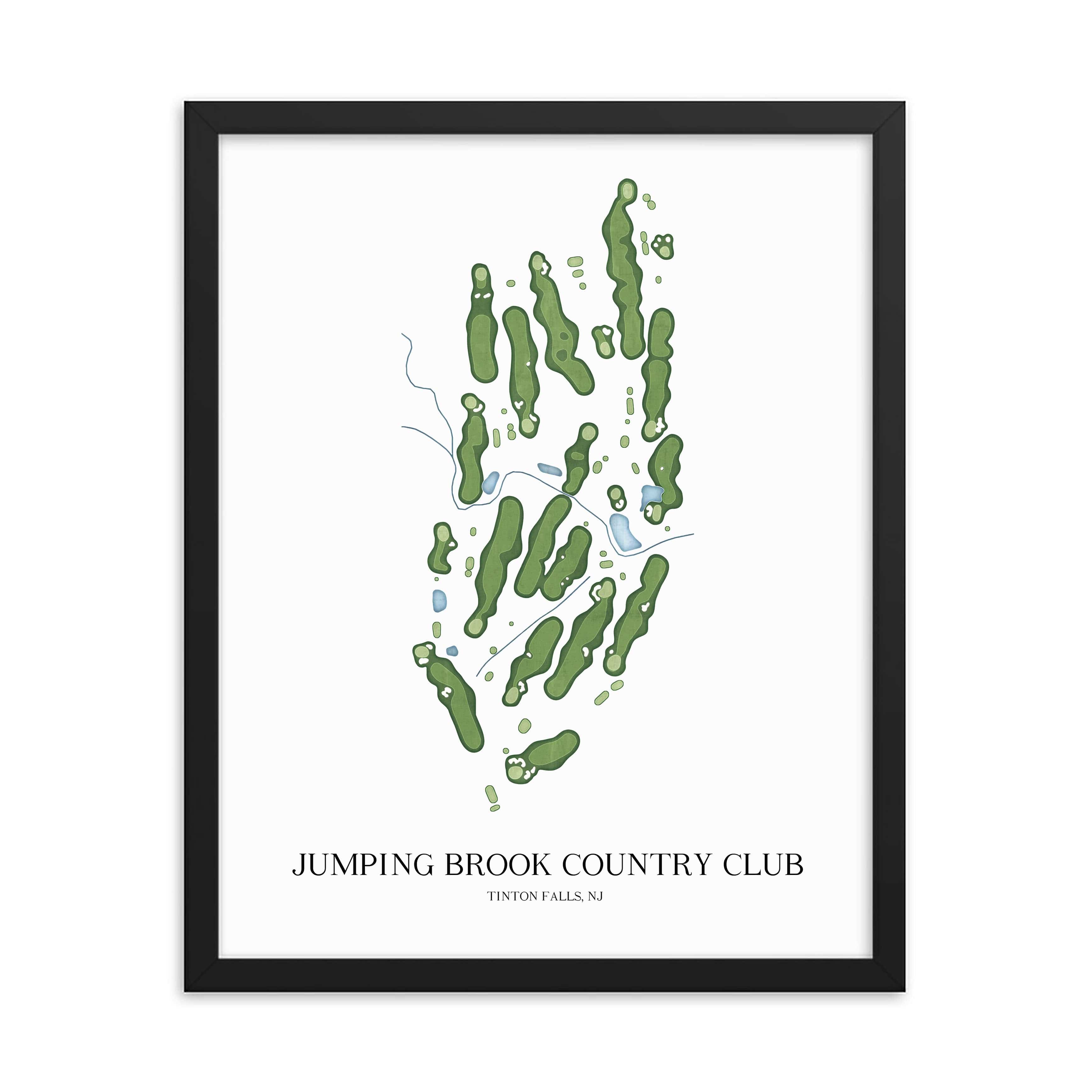 The 19th Hole Golf Shop - Golf Course Prints -  Jumping Brook Country Club Golf Course Map Golf Map