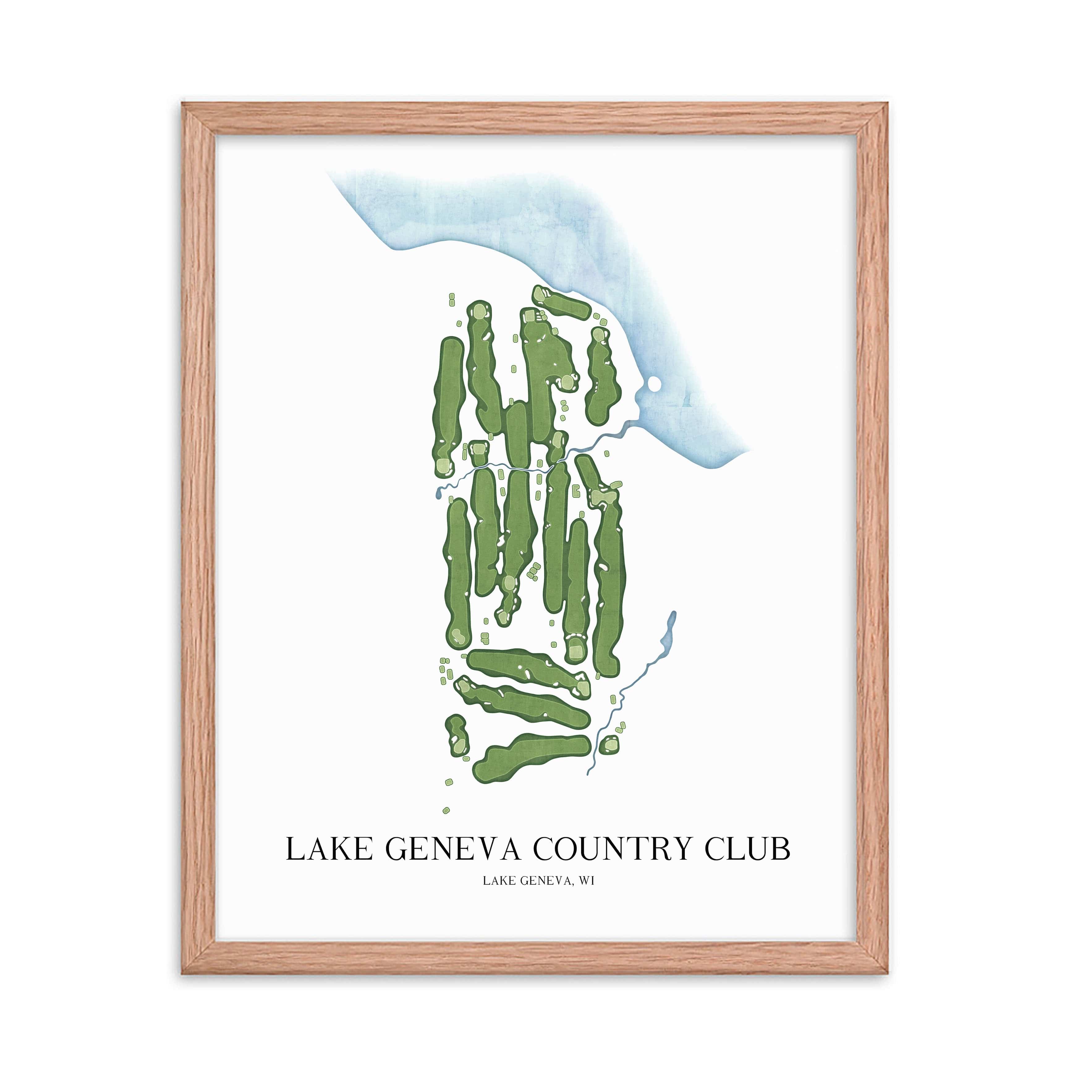 The 19th Hole Golf Shop - Golf Course Prints -  Lake Geneva Country Club Golf Course Map Golf Map