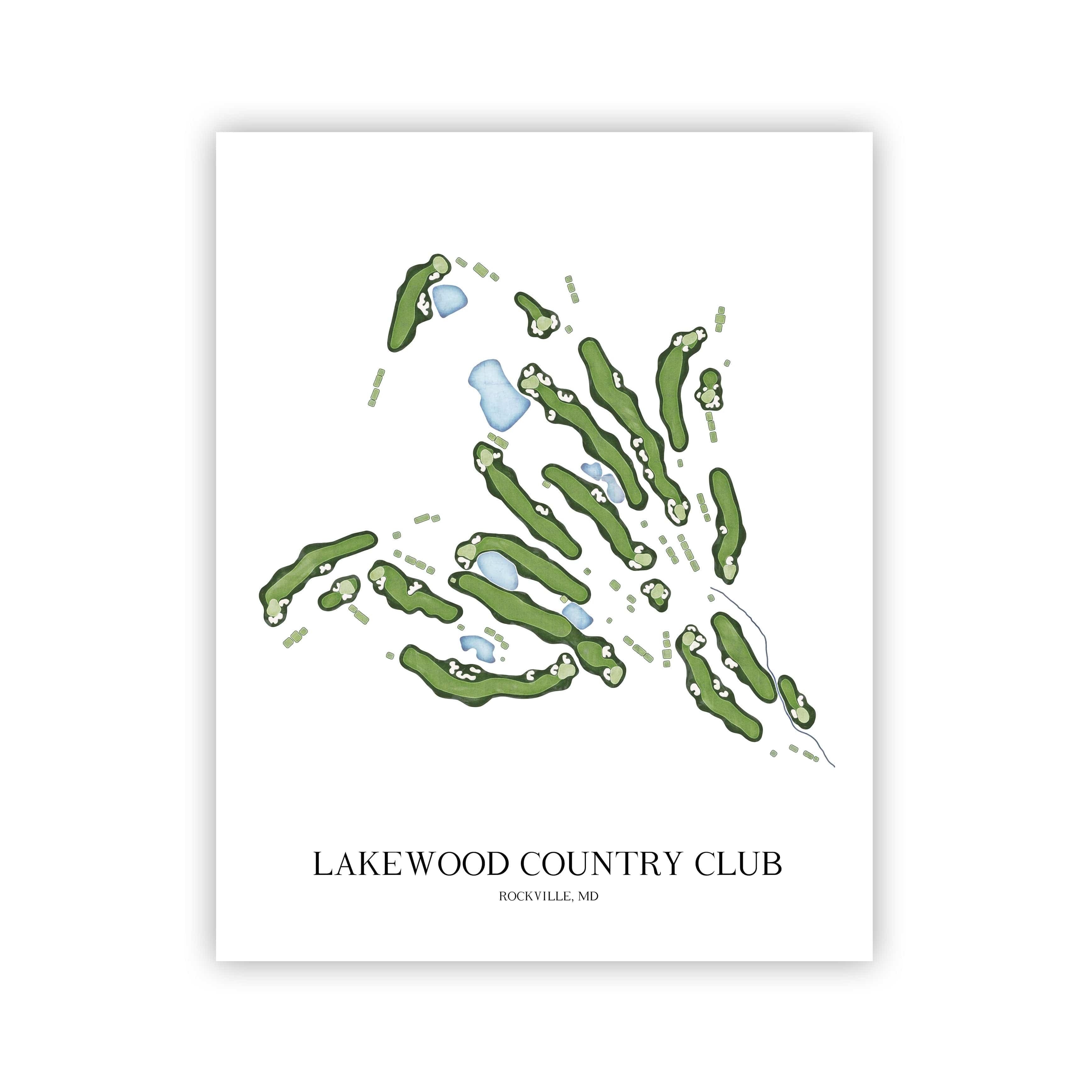 The 19th Hole Golf Shop - Golf Course Prints -  Lakewood Country Club Golf Course Map Golf Map