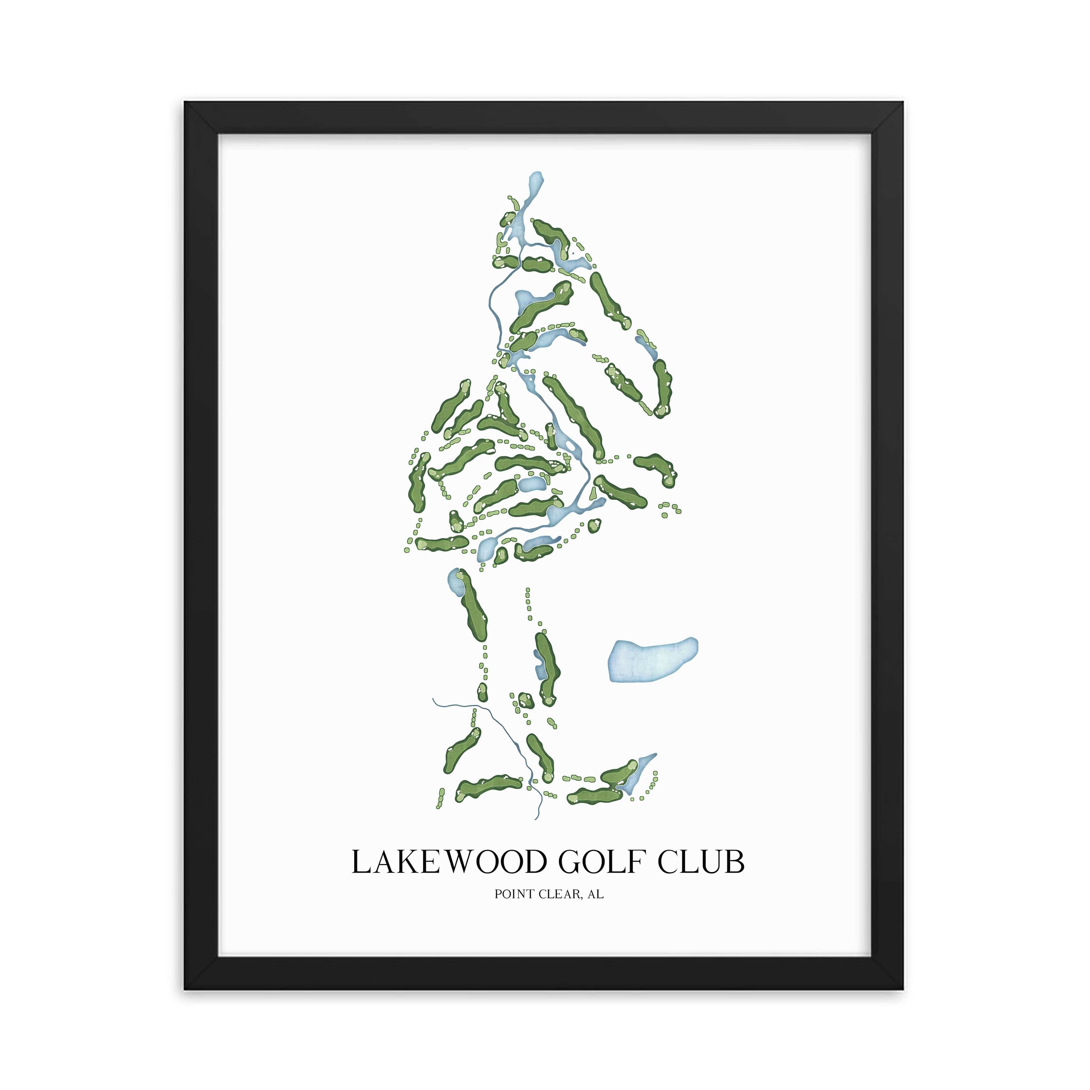 The 19th Hole Golf Shop - Golf Course Prints -  Lakewood Golf Club Golf Course Map Golf Map