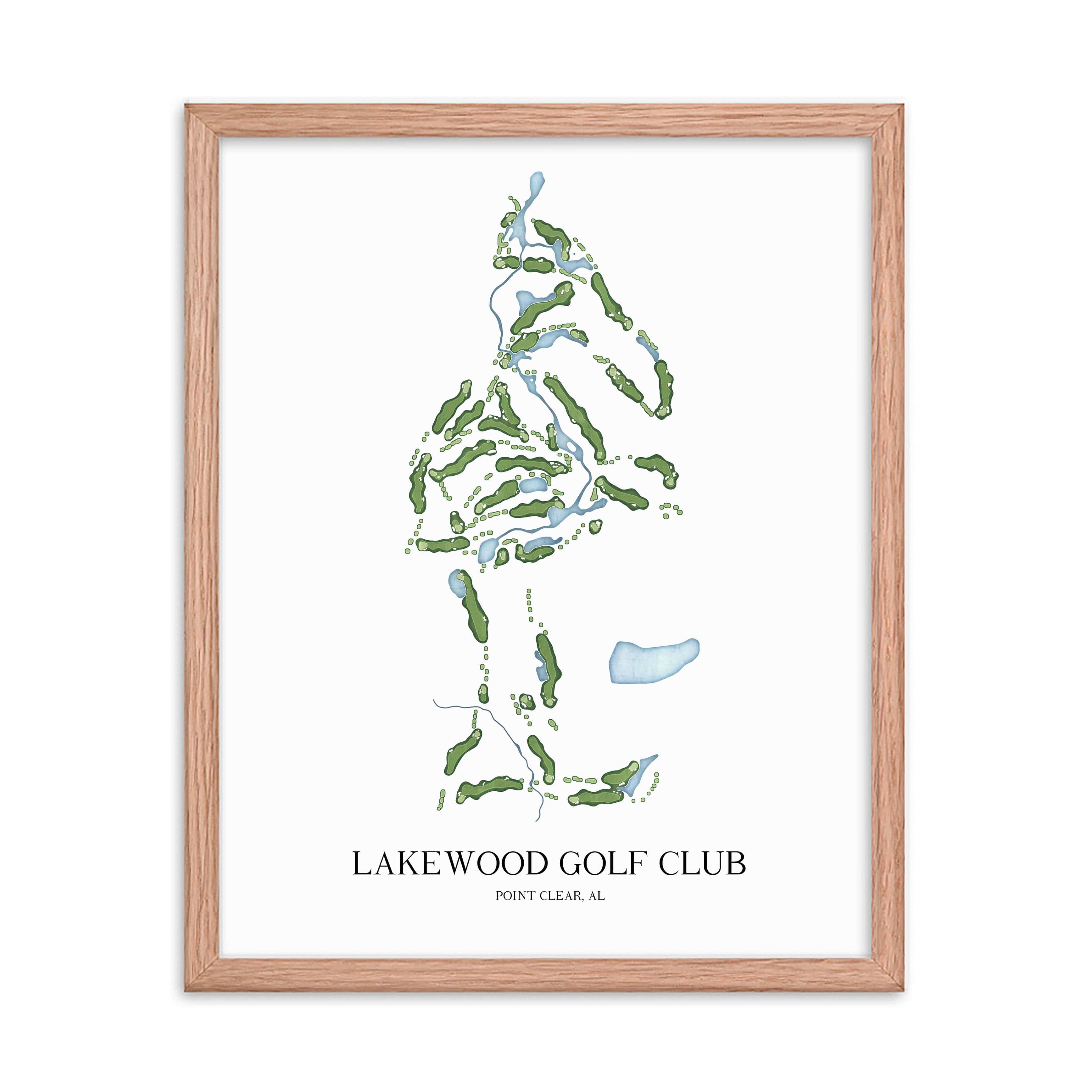 The 19th Hole Golf Shop - Golf Course Prints -  Lakewood Golf Club Golf Course Map Golf Map