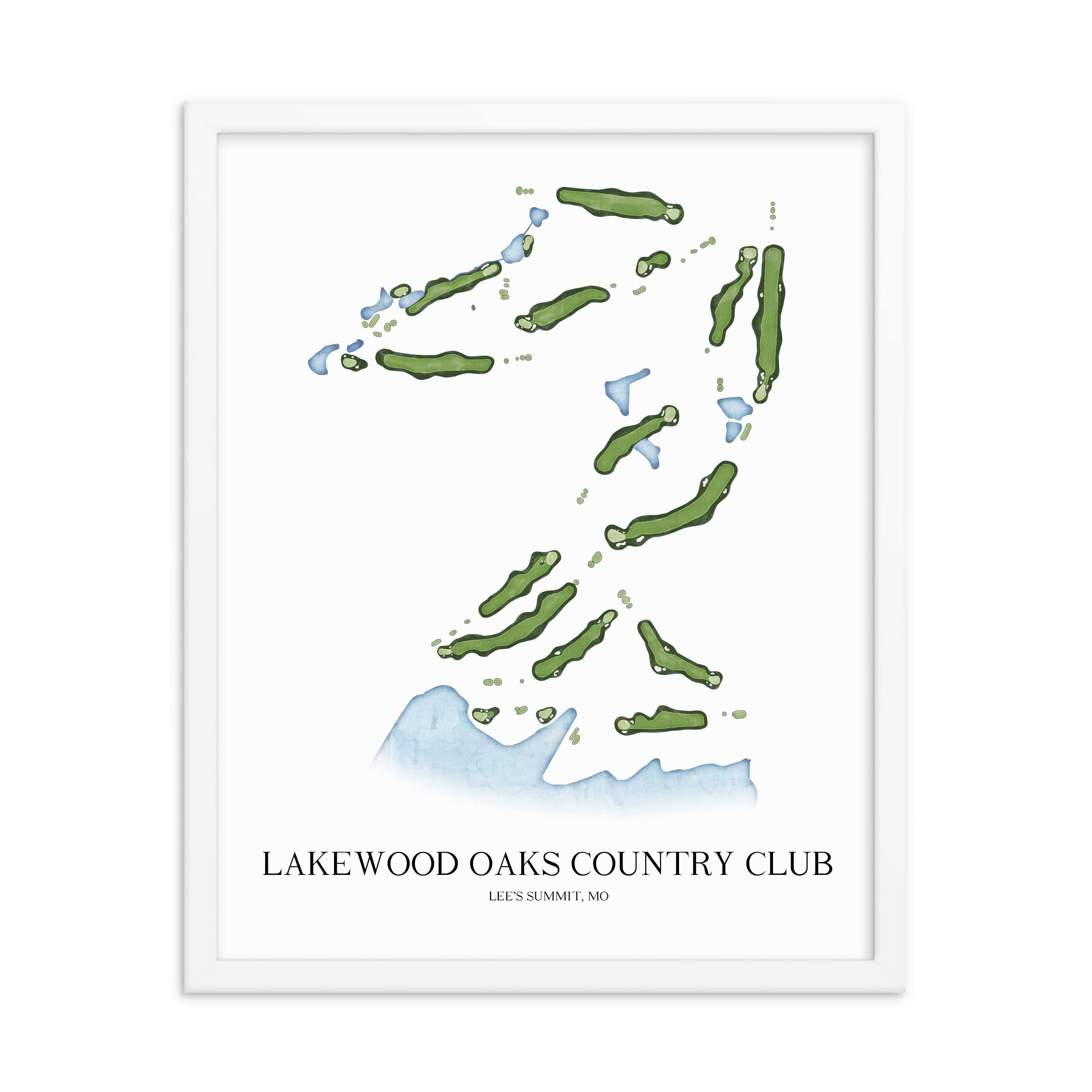 The 19th Hole Golf Shop - Golf Course Prints -  Lakewood Oaks Country Club Golf Course Map Golf Map