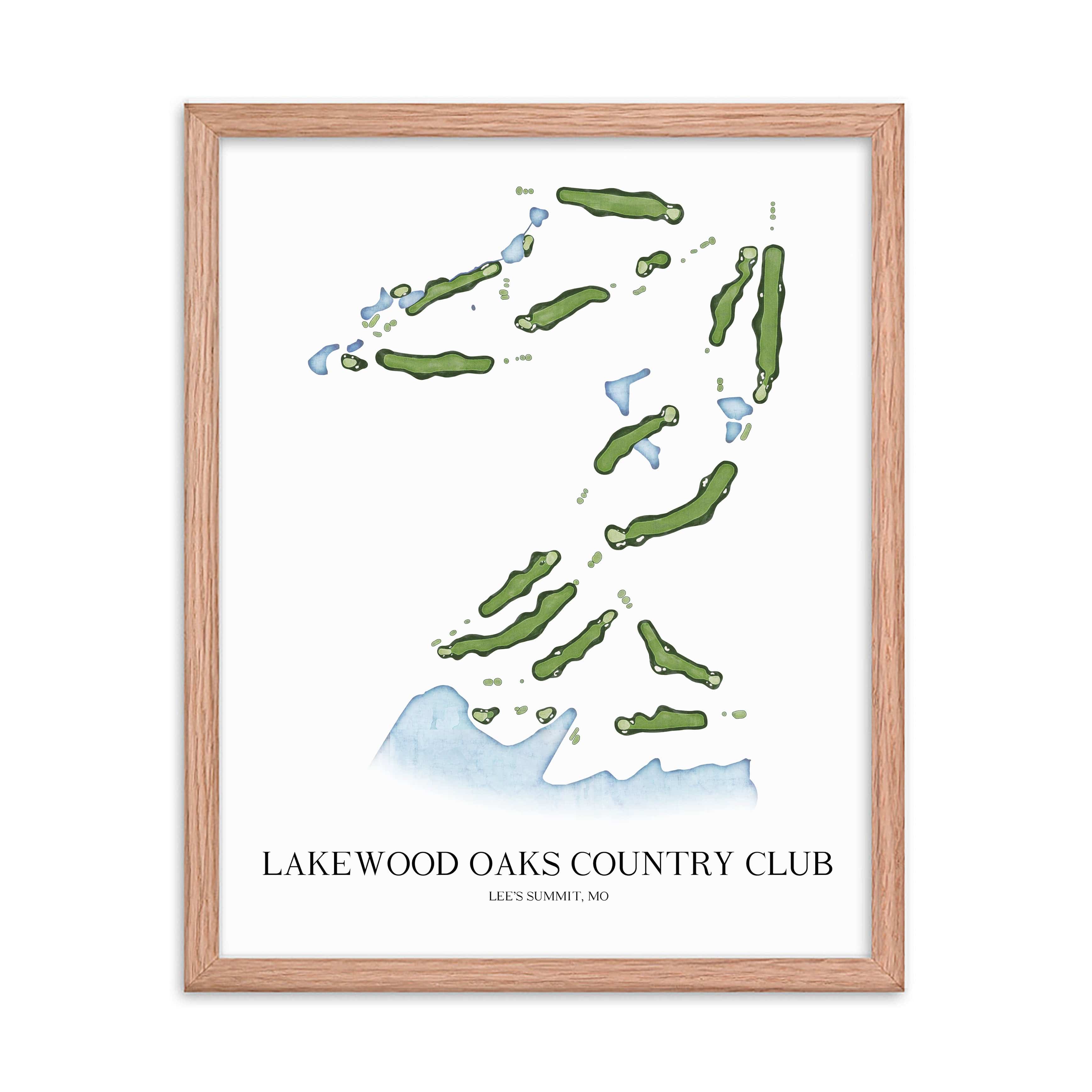 The 19th Hole Golf Shop - Golf Course Prints -  Lakewood Oaks Country Club Golf Course Map Golf Map