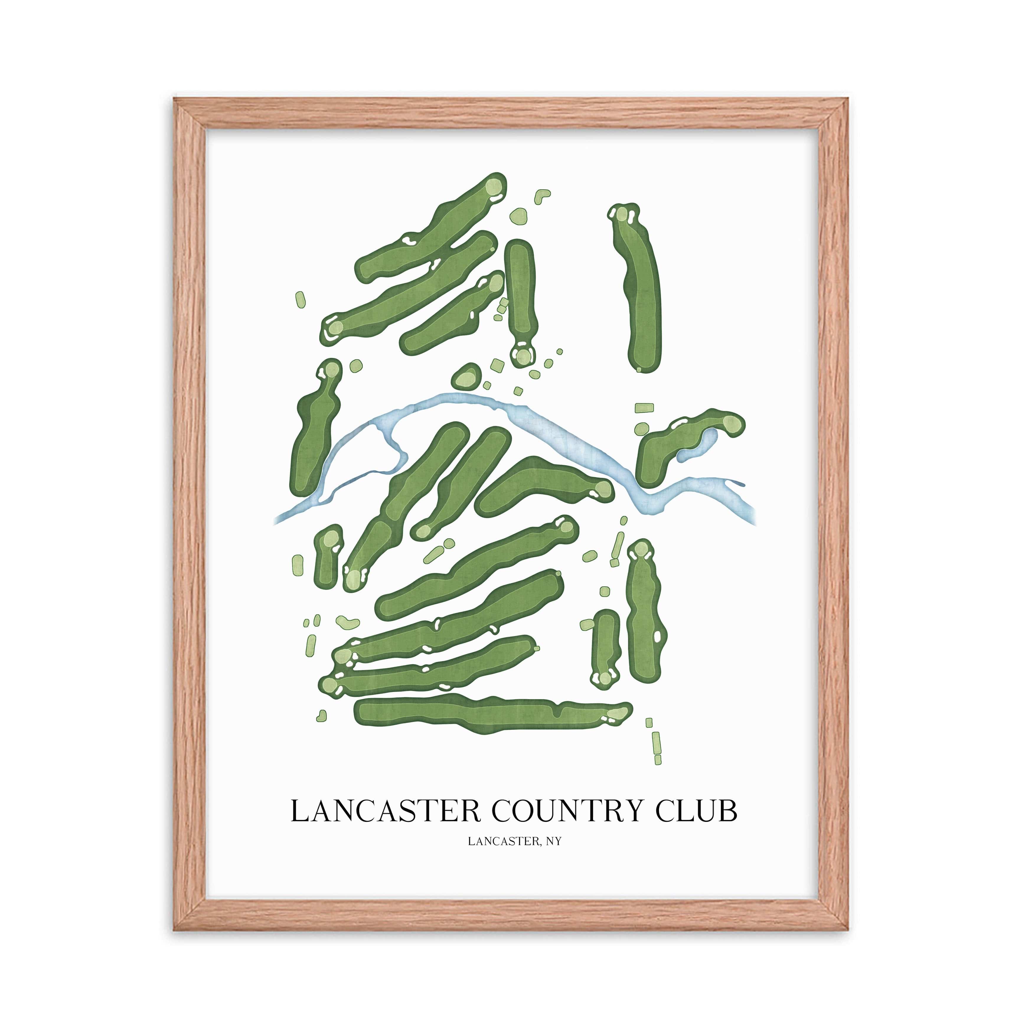 The 19th Hole Golf Shop - Golf Course Prints -  Lancaster Country Club - New York Golf Course Map Golf Map