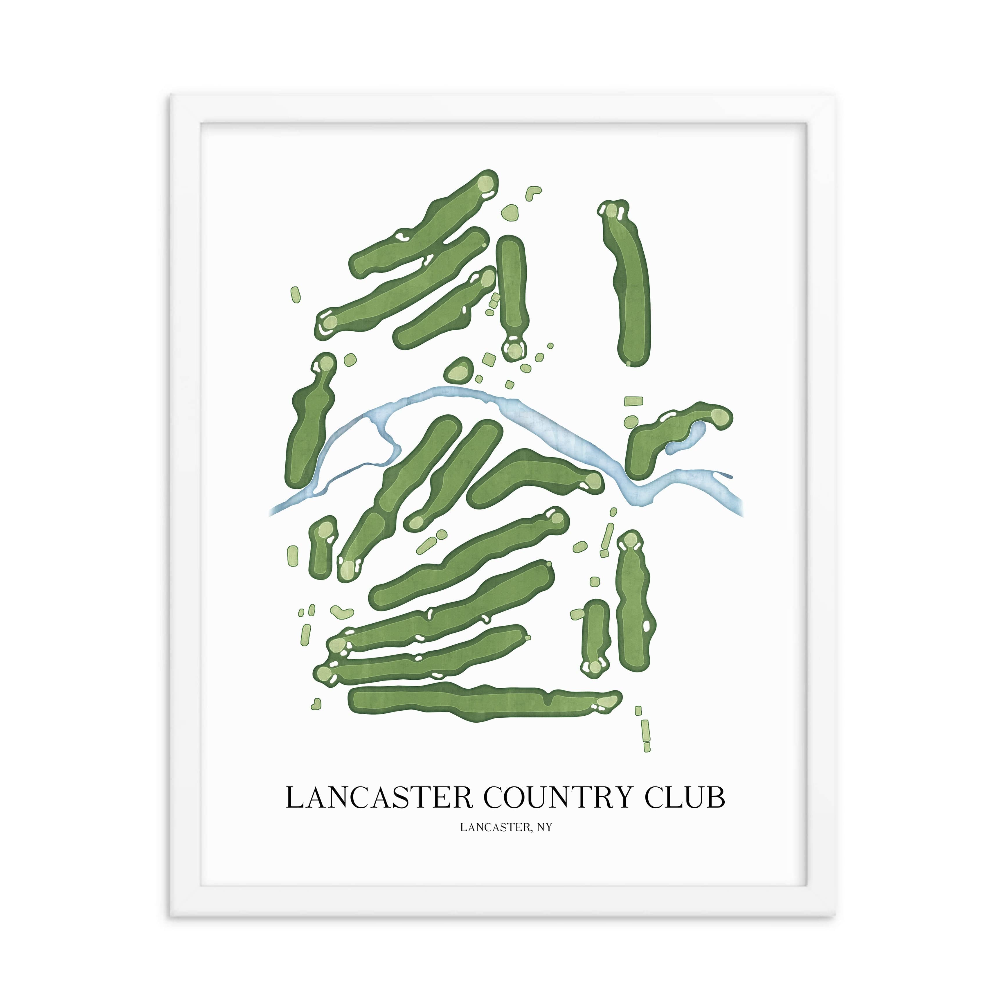 The 19th Hole Golf Shop - Golf Course Prints -  Lancaster Country Club - New York Golf Course Map Golf Map