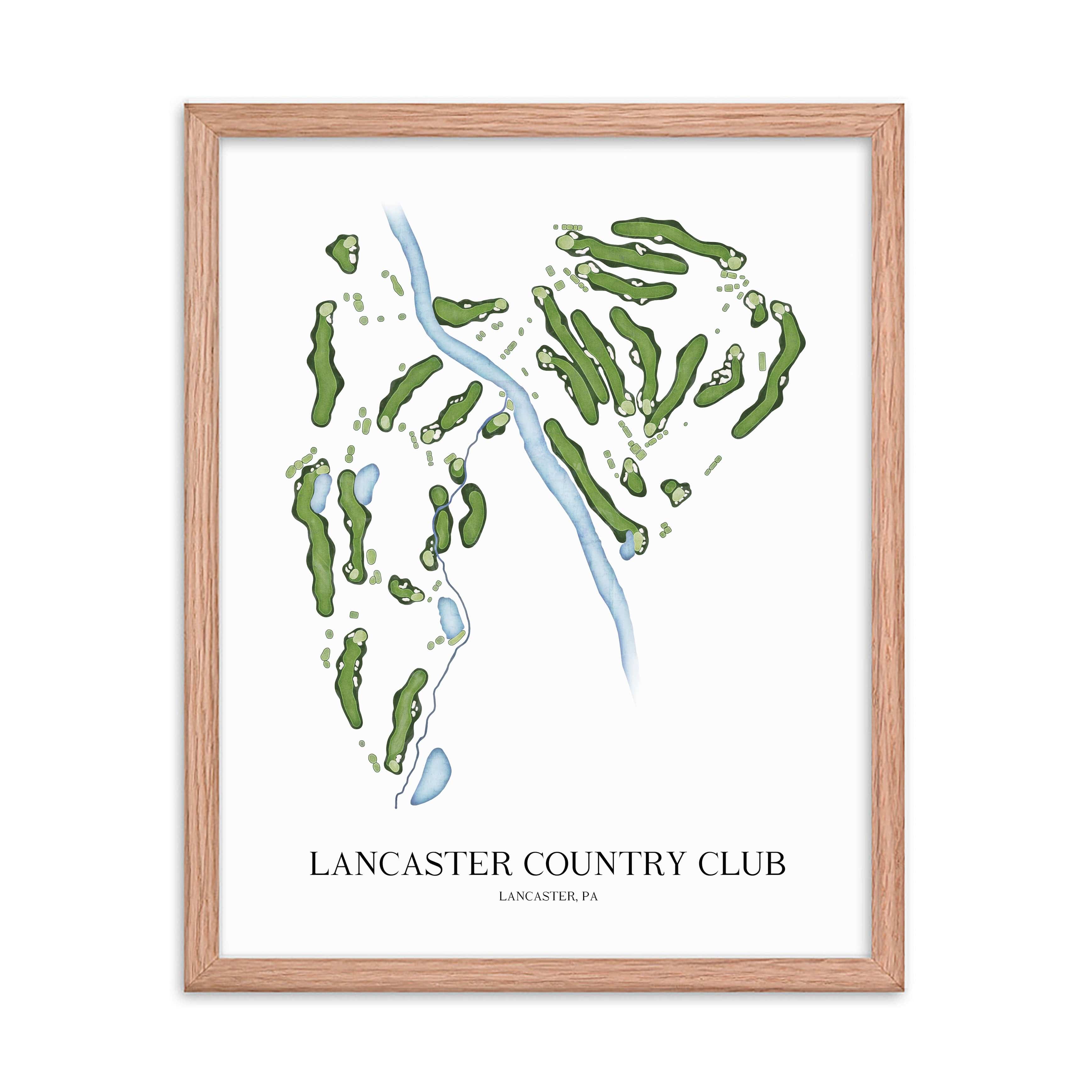 The 19th Hole Golf Shop - Golf Course Prints -  Lancaster Country Club - Pennsylvania Golf Course Map Golf Map