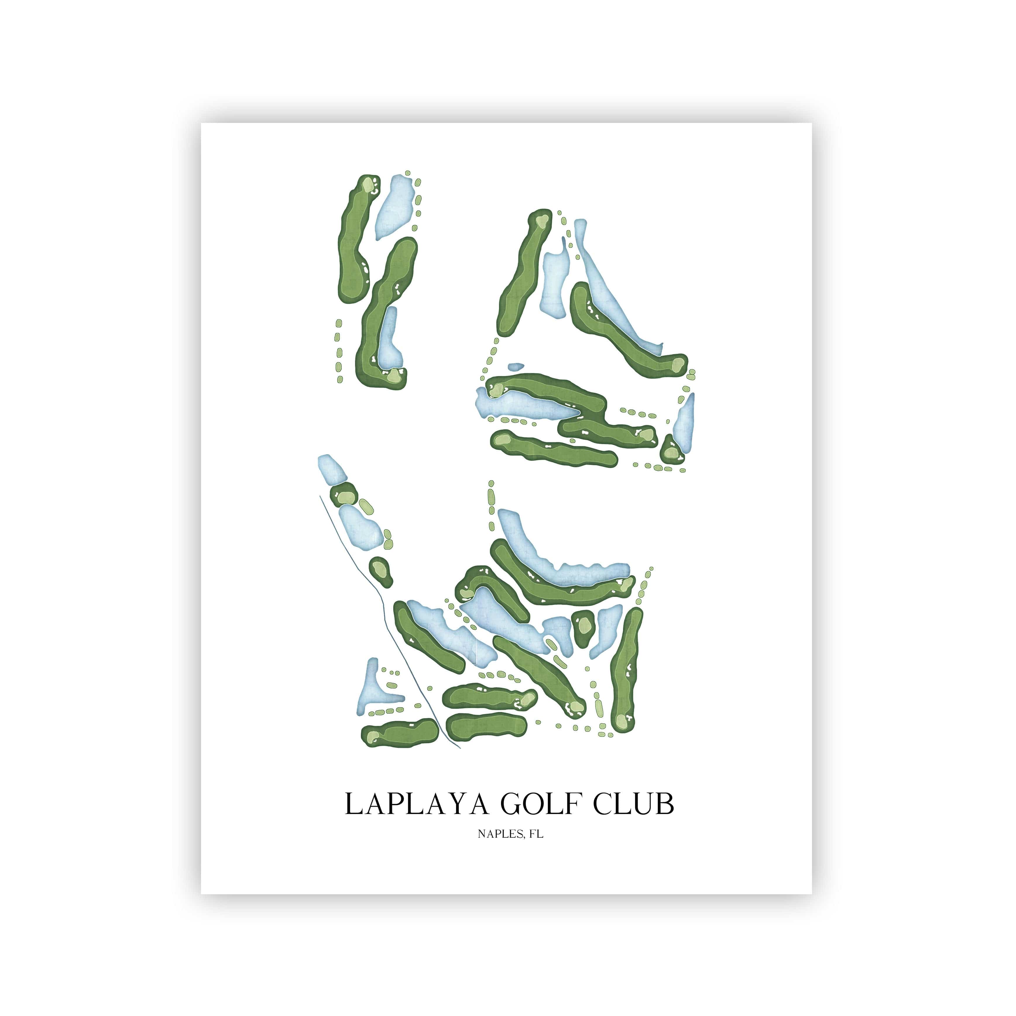 The 19th Hole Golf Shop - Golf Course Prints -  LaPlaya Golf Club Golf Course Map Golf Map