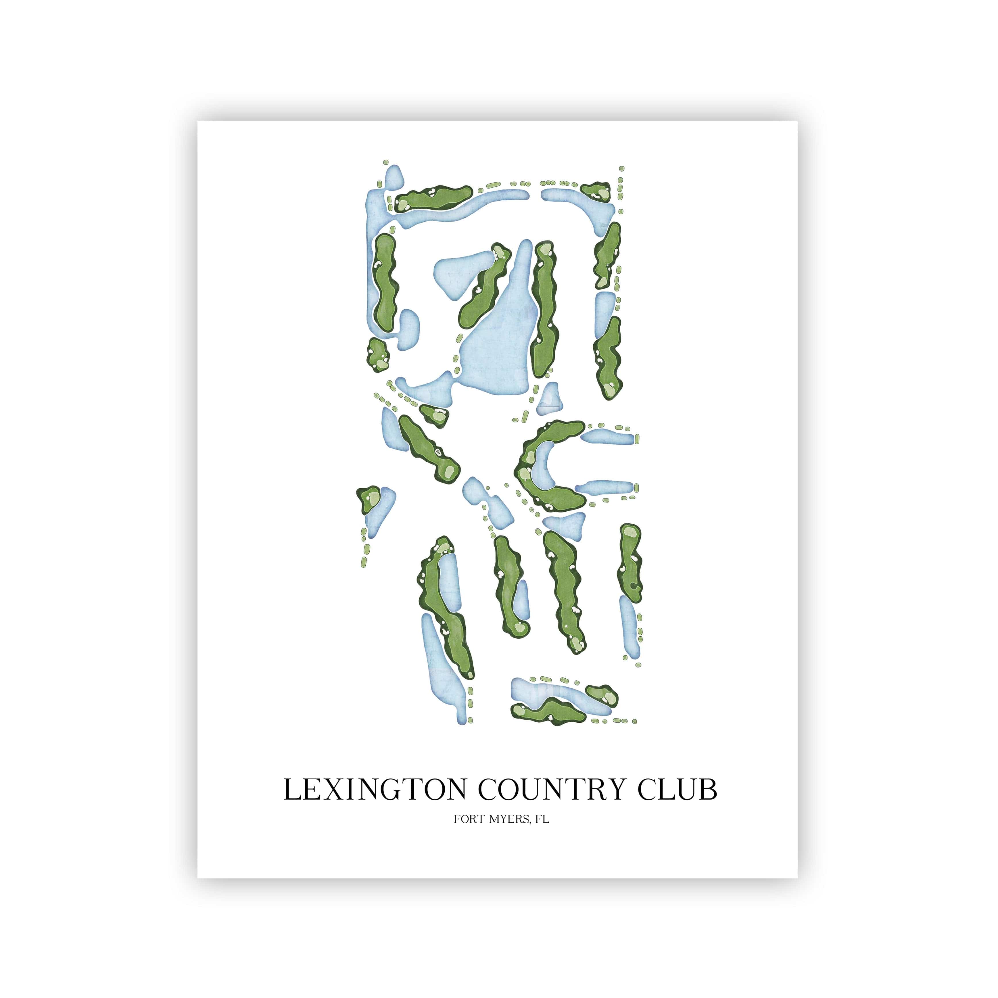 The 19th Hole Golf Shop - Golf Course Prints -  Lexington Country Club Golf Course Map Golf Map