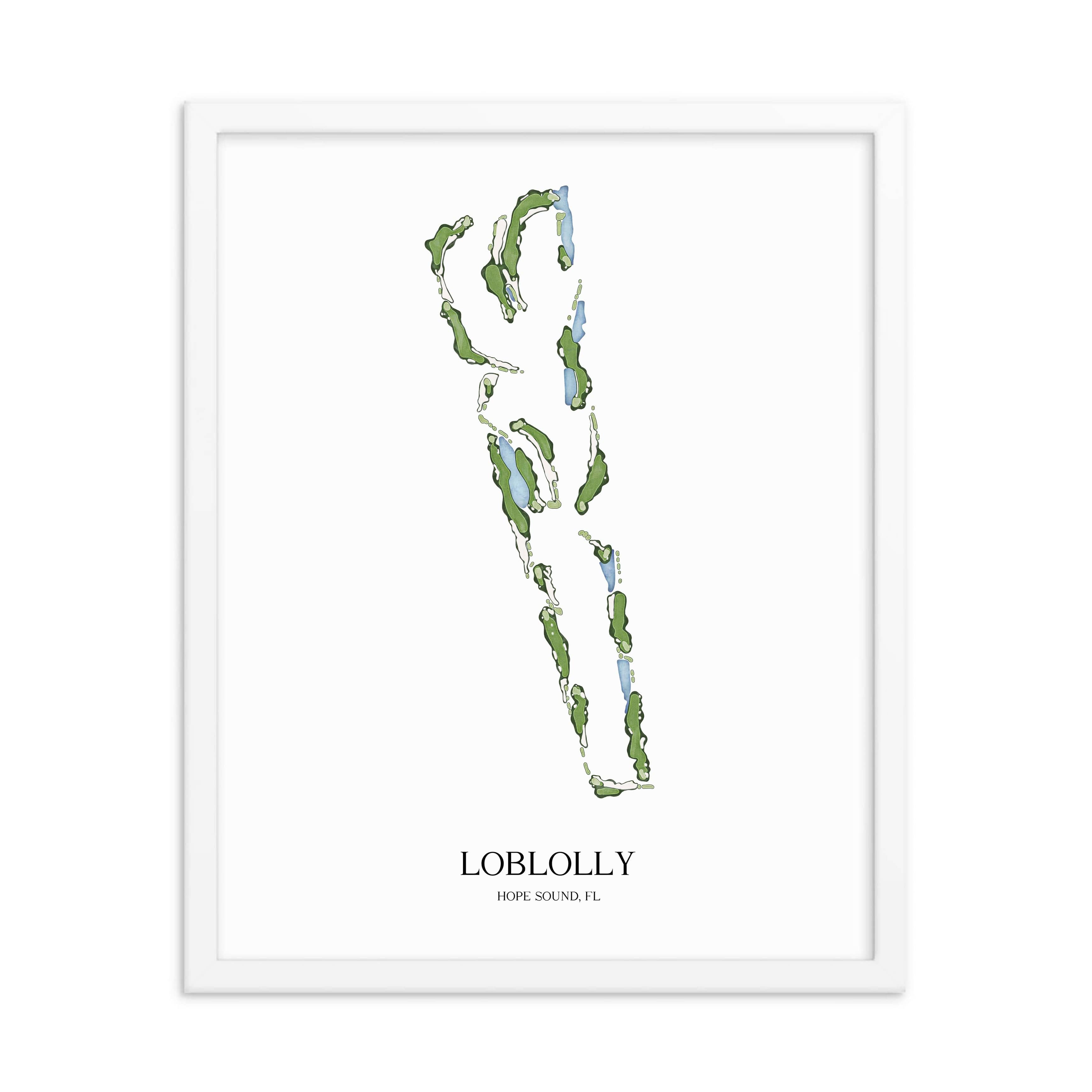 The 19th Hole Golf Shop - Golf Course Prints -  Loblolly Golf Course Map Golf Map