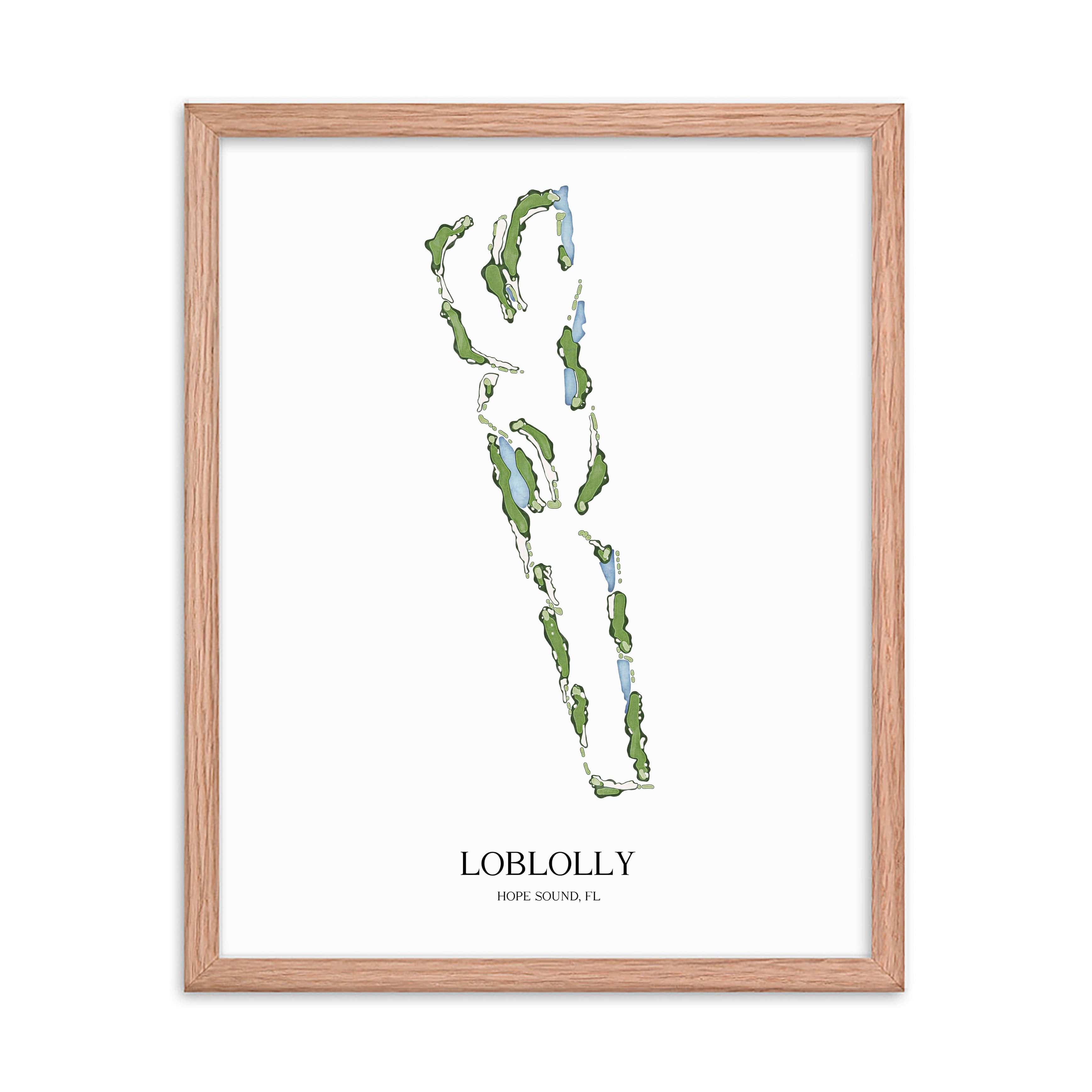 The 19th Hole Golf Shop - Golf Course Prints -  Loblolly Golf Course Map Golf Map