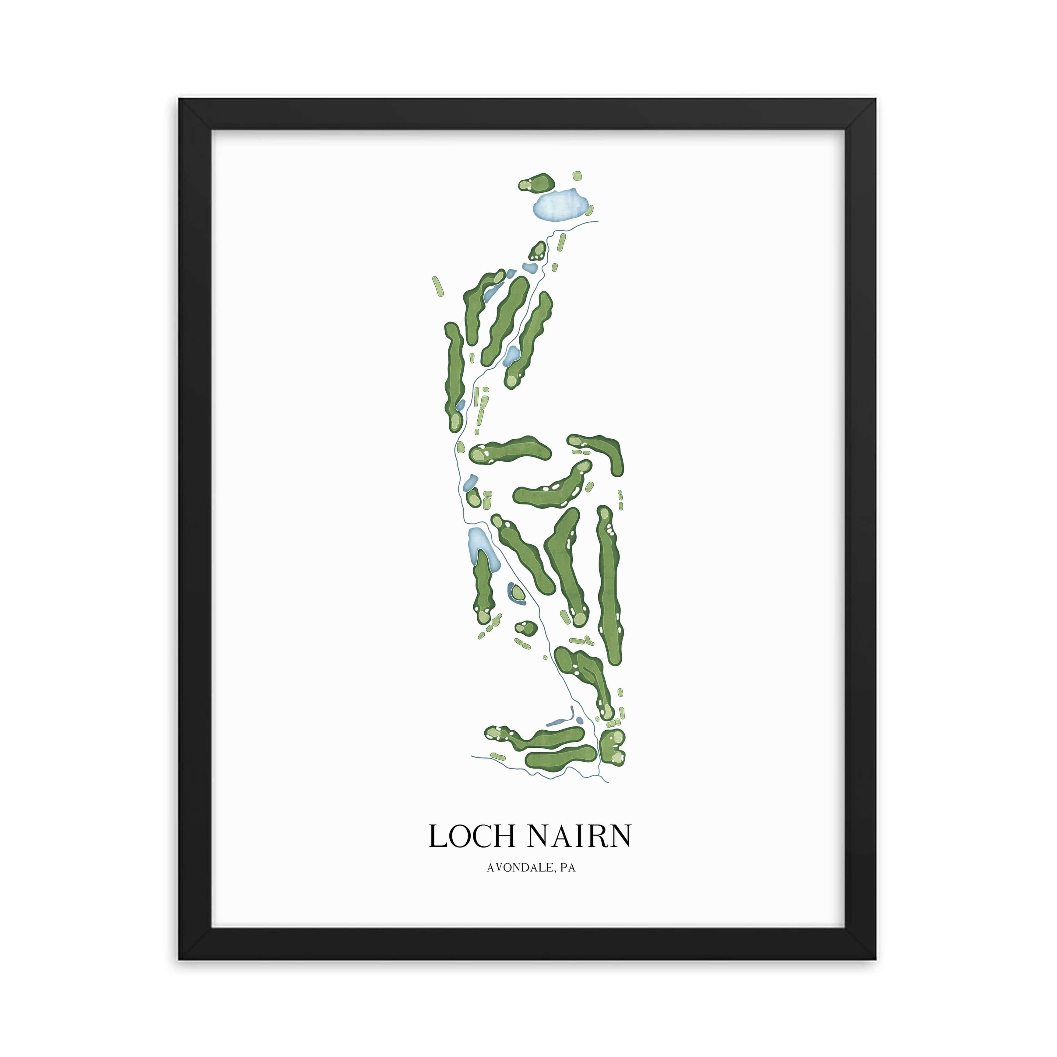 The 19th Hole Golf Shop - Golf Course Prints -  Loch Nairn Golf Course Map