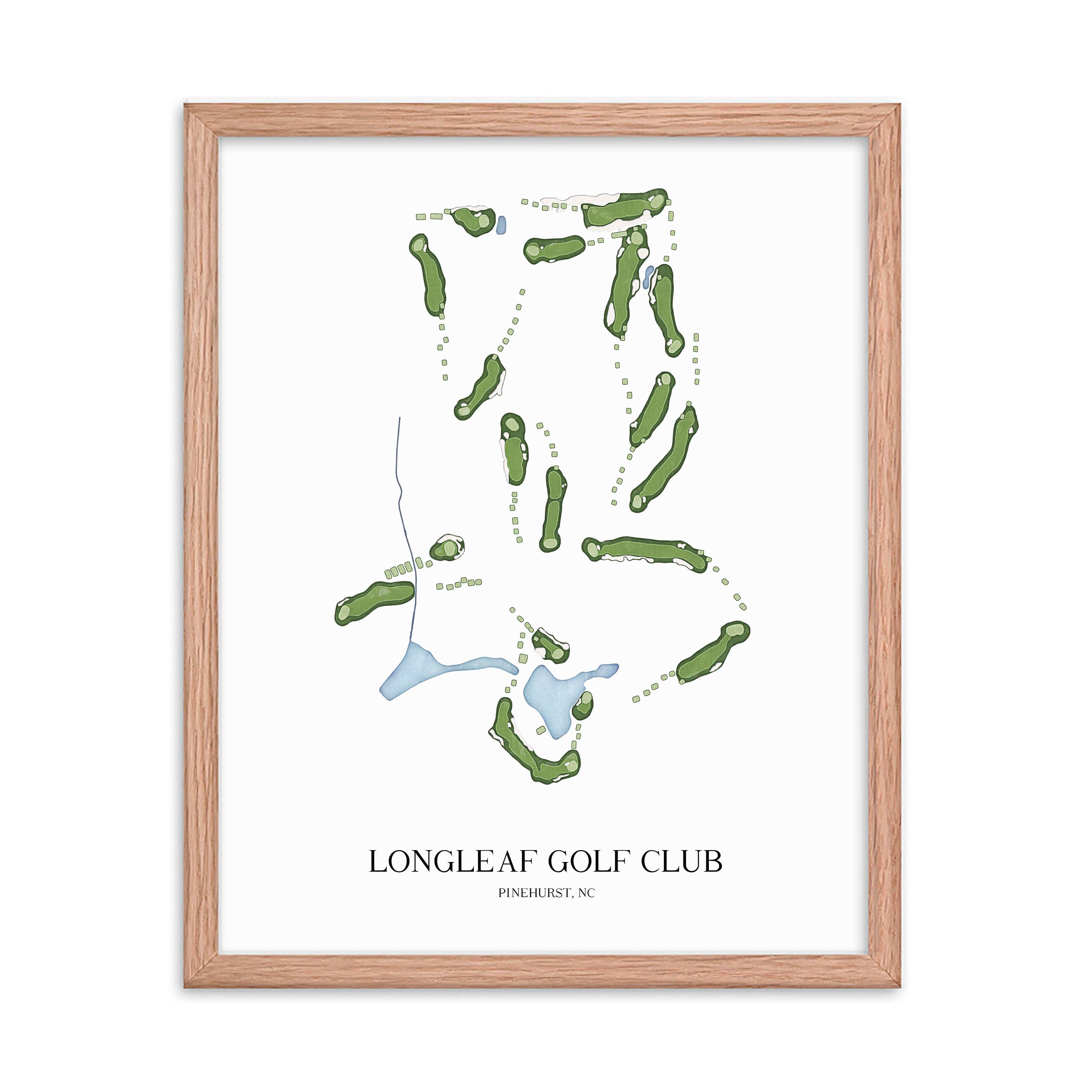 The 19th Hole Golf Shop - Golf Course Prints -  Longleaf Golf Club Golf Course Map Golf Map