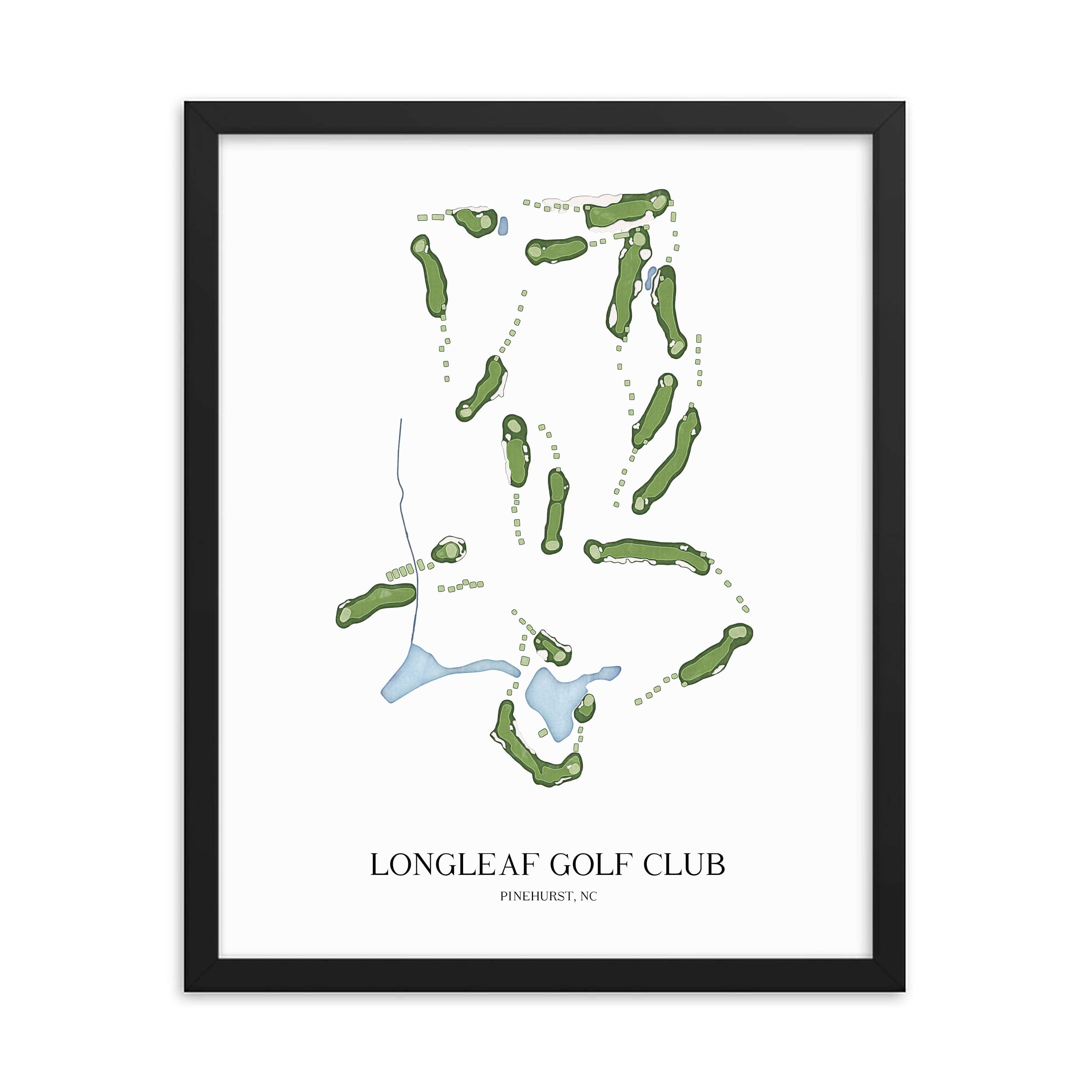 The 19th Hole Golf Shop - Golf Course Prints -  Longleaf Golf Club Golf Course Map Golf Map