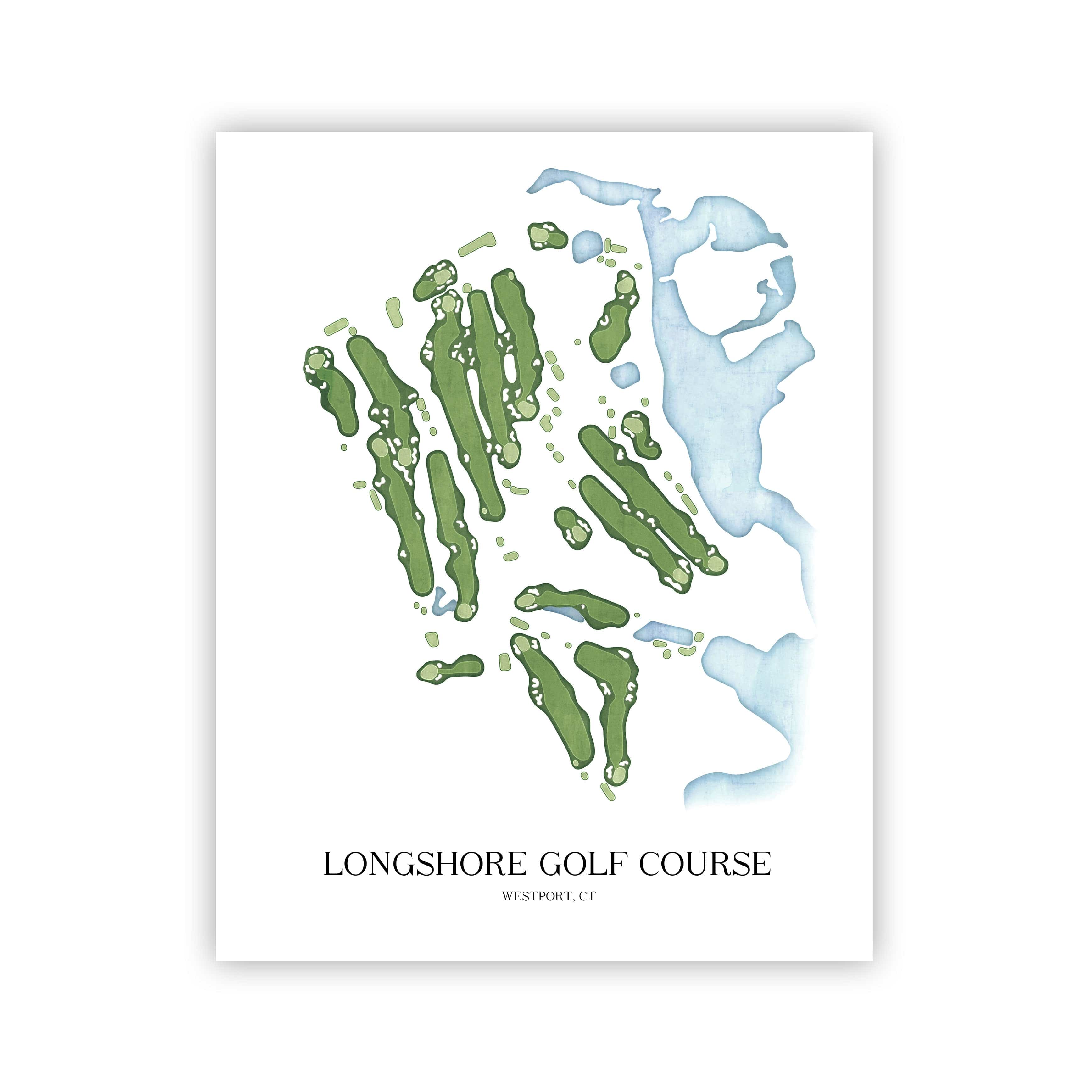 The 19th Hole Golf Shop - Golf Course Prints -  Longshore Golf Course Golf Course Map Golf Map