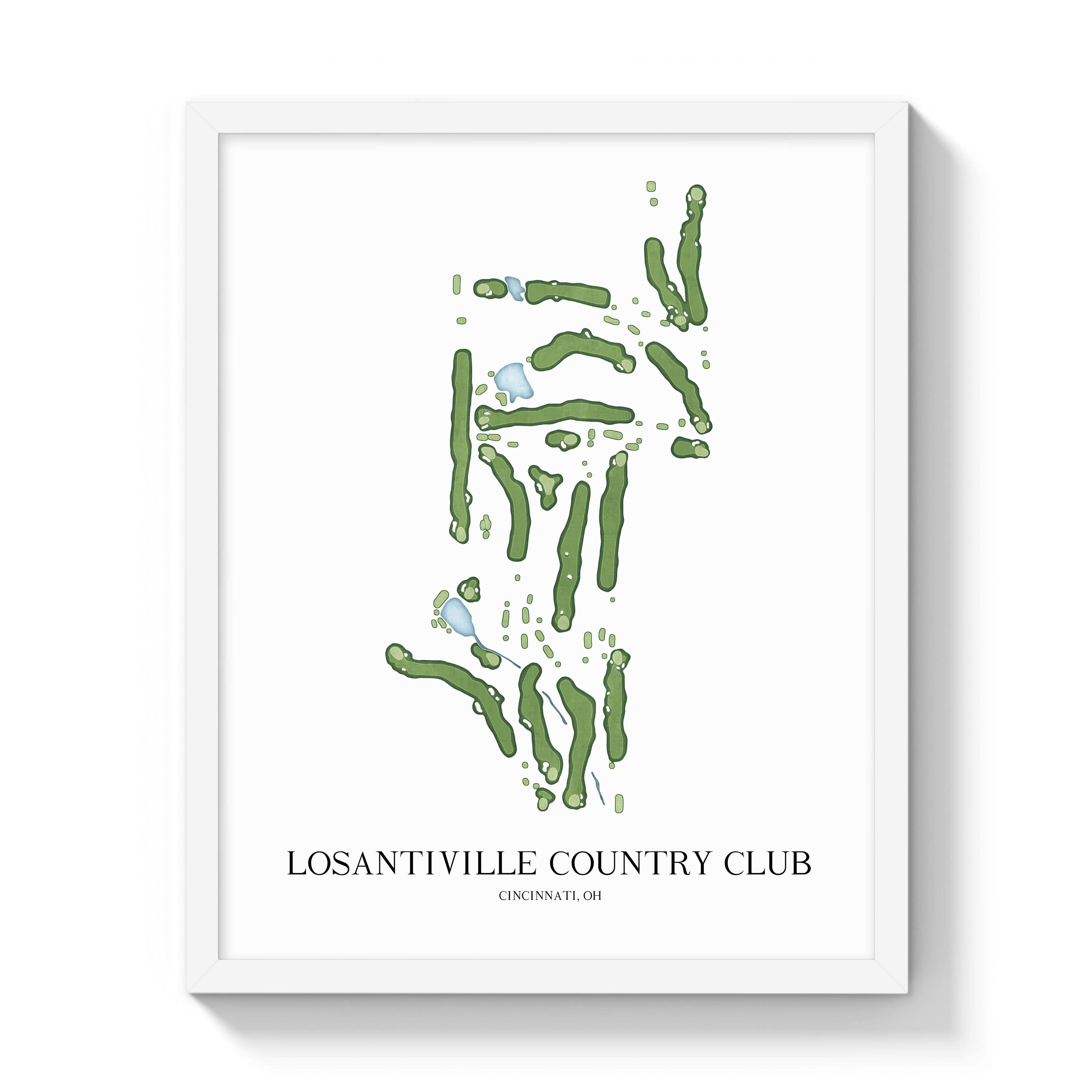 The 19th Hole Golf Shop - Golf Course Prints -  Losantiville Country Club Golf Course Map Golf Map