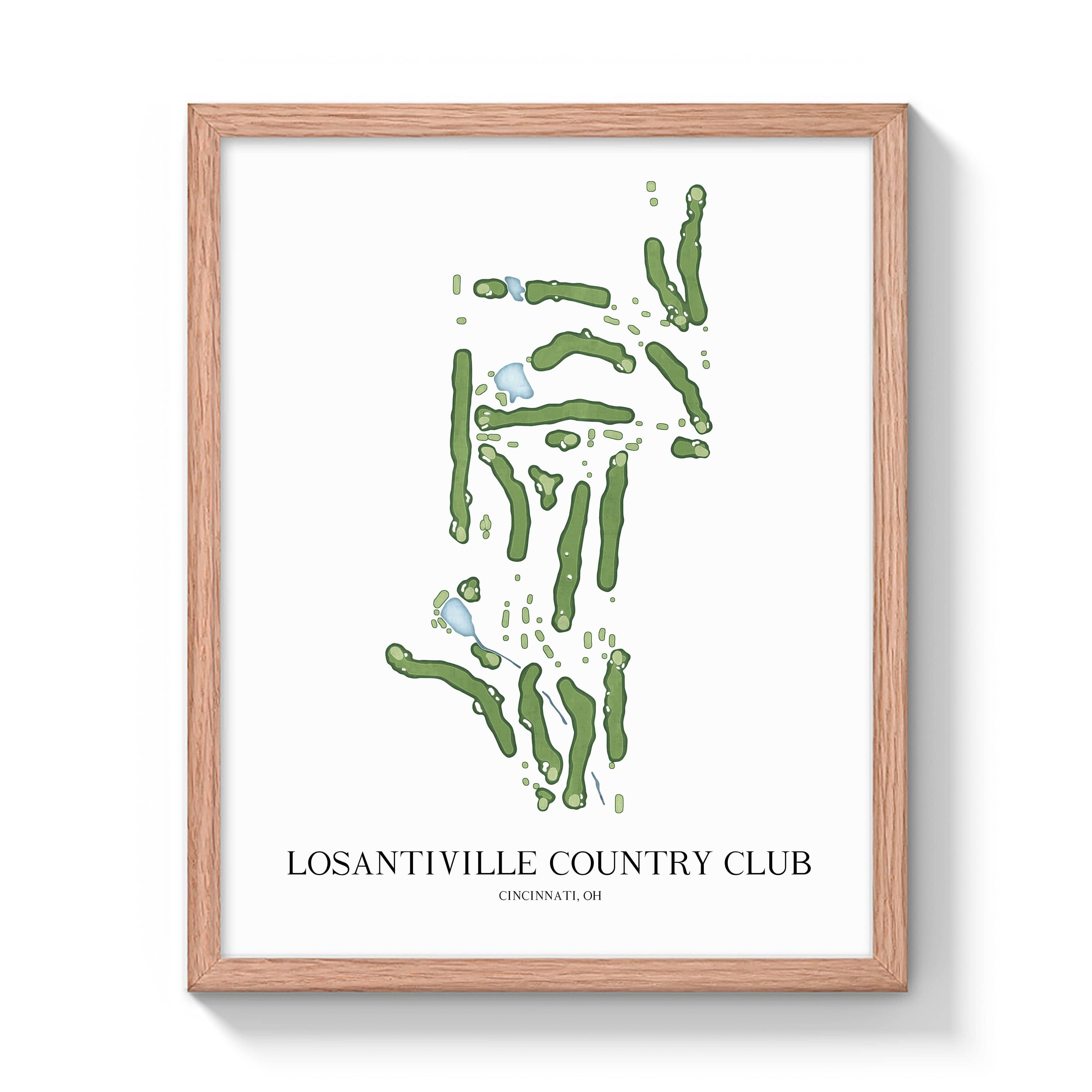 The 19th Hole Golf Shop - Golf Course Prints -  Losantiville Country Club Golf Course Map Golf Map