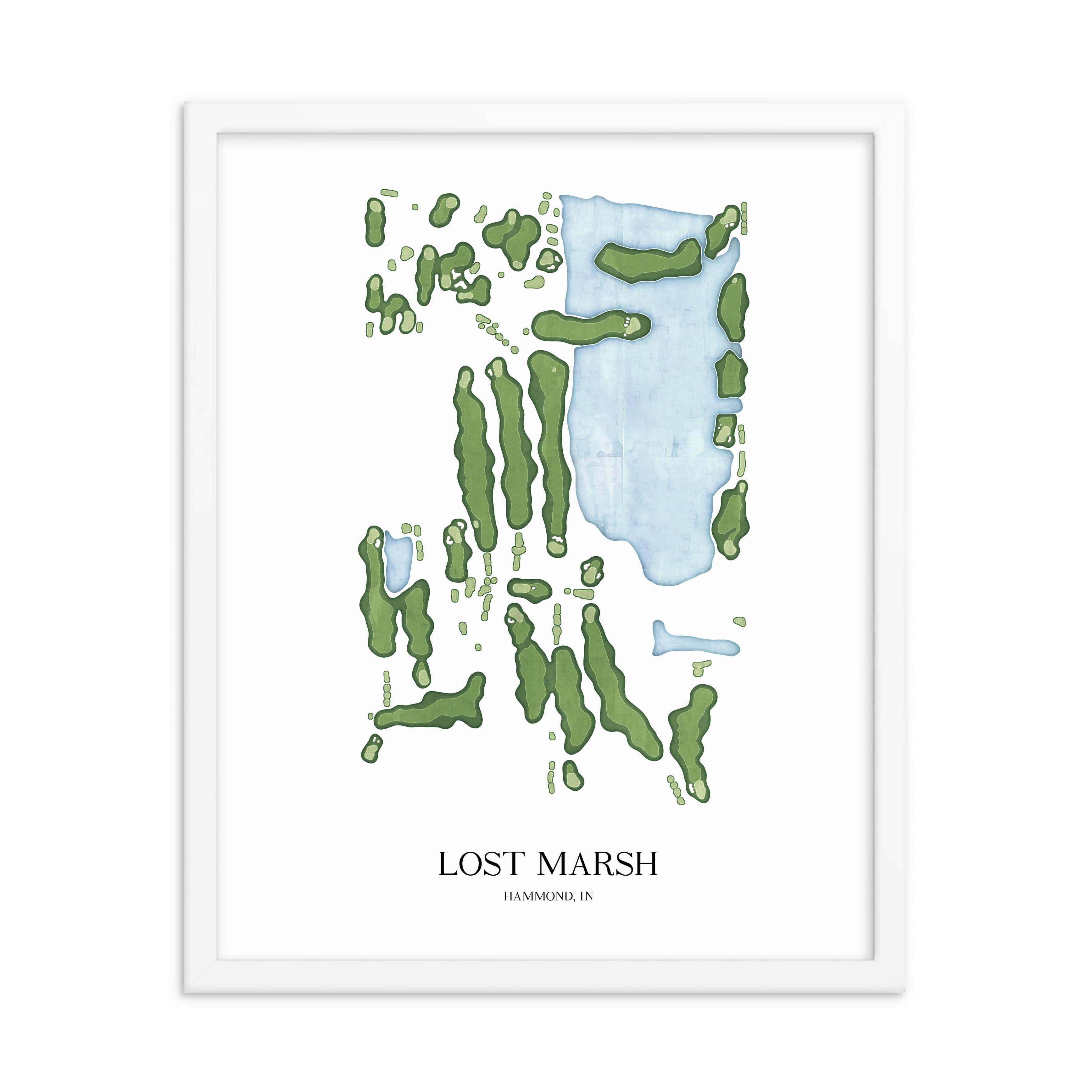 The 19th Hole Golf Shop - Golf Course Prints -  Lost Marsh Golf Course Map Golf Map