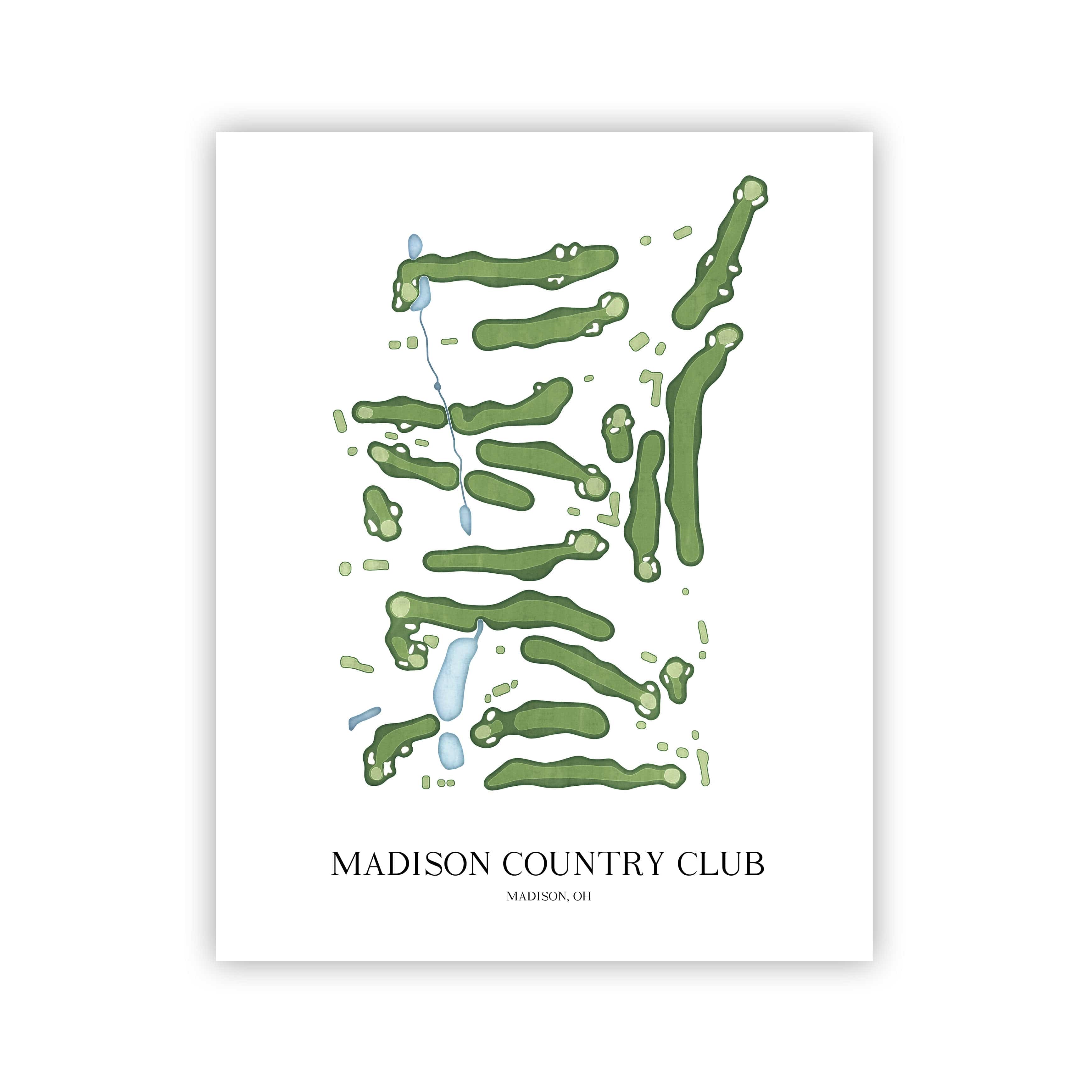 The 19th Hole Golf Shop - Golf Course Prints -  Madison Country Club Golf Course Map Golf Map