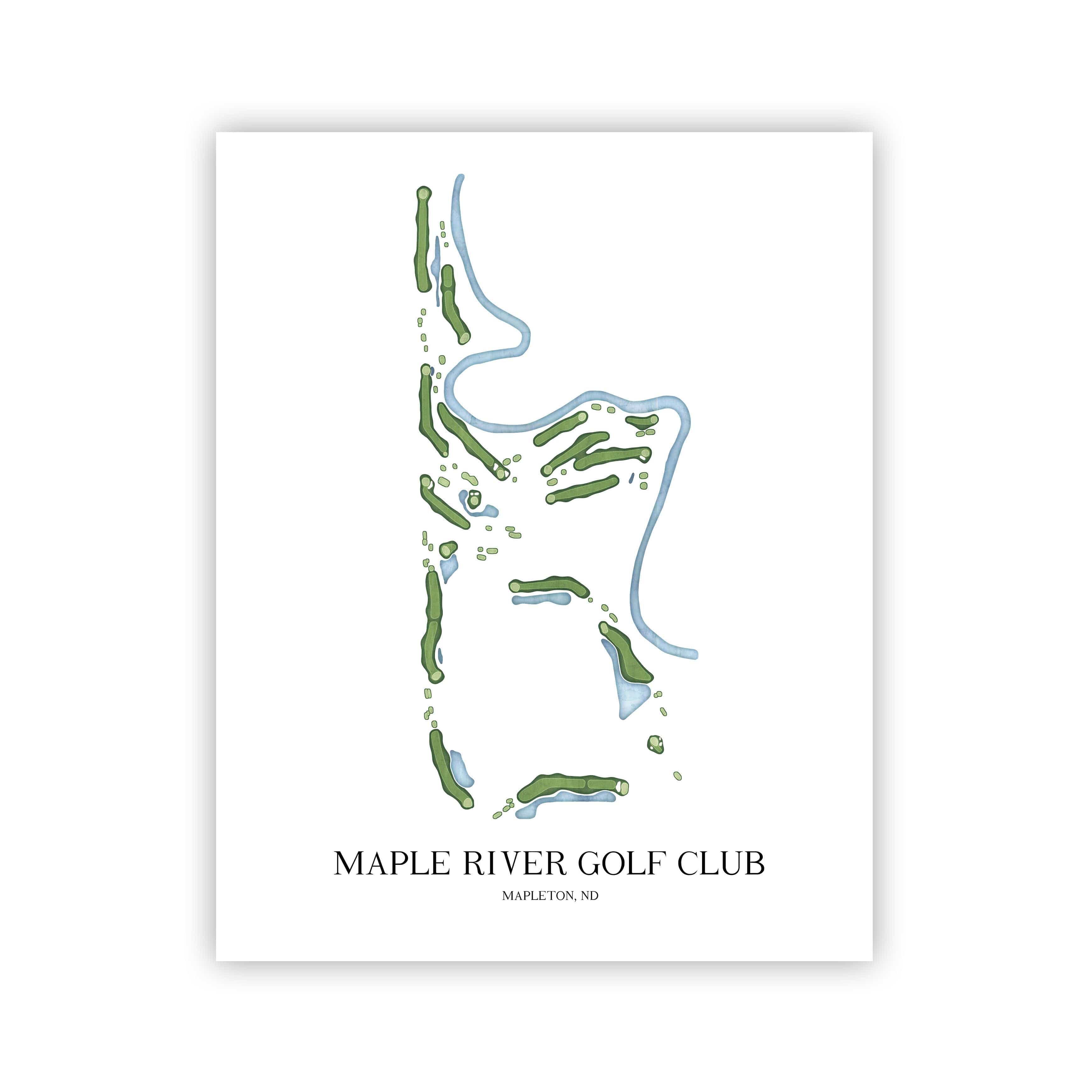 The 19th Hole Golf Shop - Golf Course Prints -  Maple River Golf Club Golf Course Map Golf Map